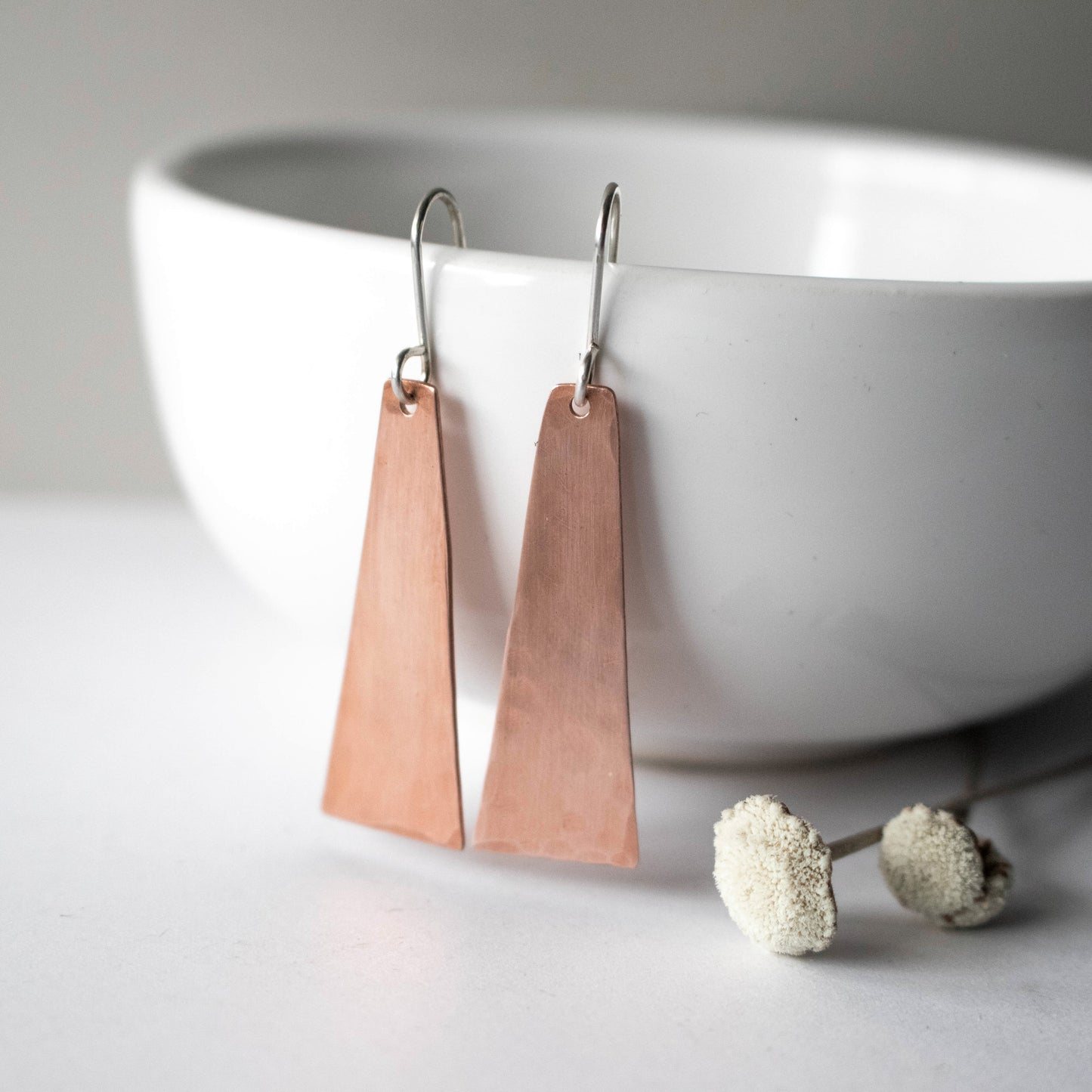 Modern Brushed Copper Earrings-Womens-LittleGreenRoomJewelry-LittleGreenRoomJewelry