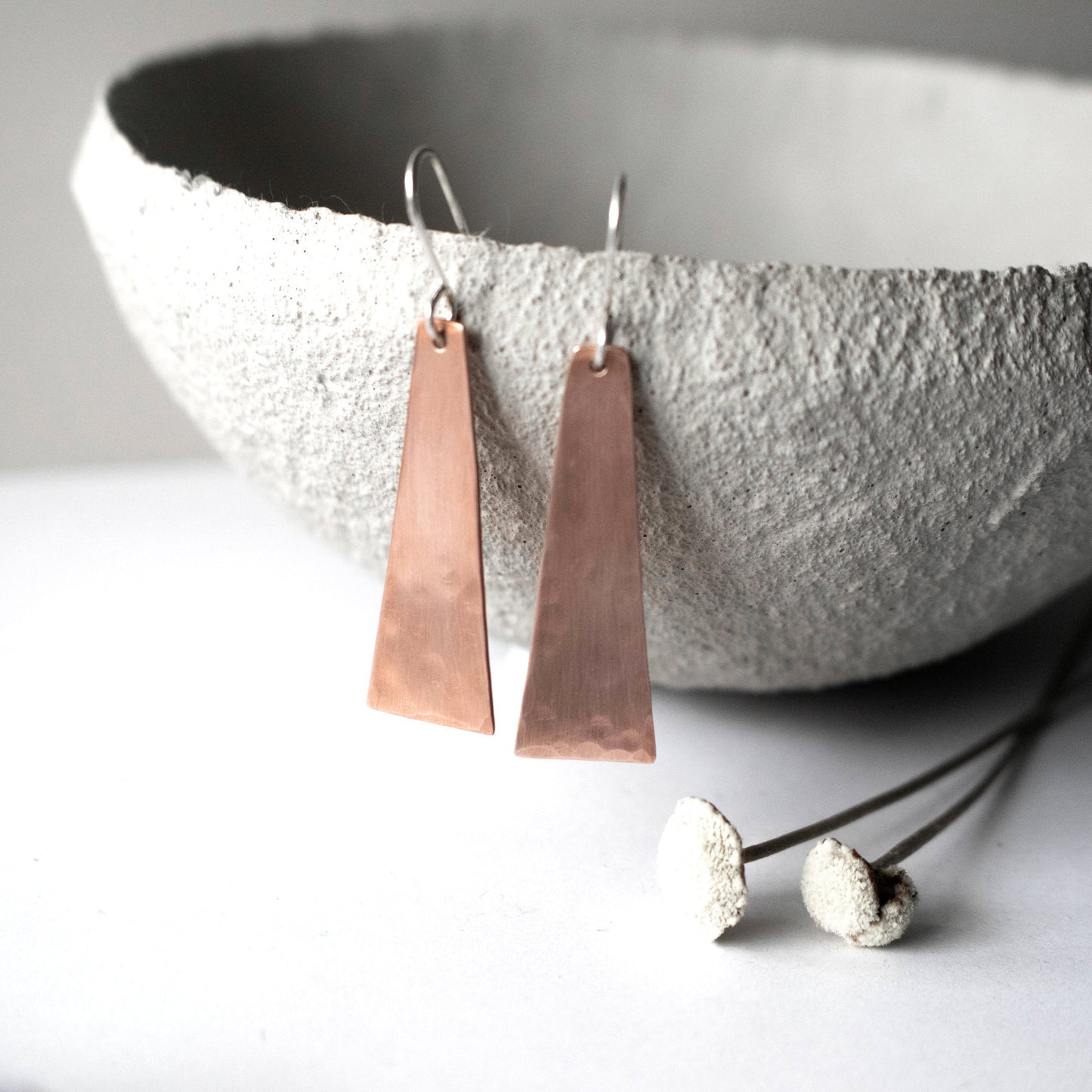 Modern Brushed Copper Earrings-Womens-LittleGreenRoomJewelry-LittleGreenRoomJewelry