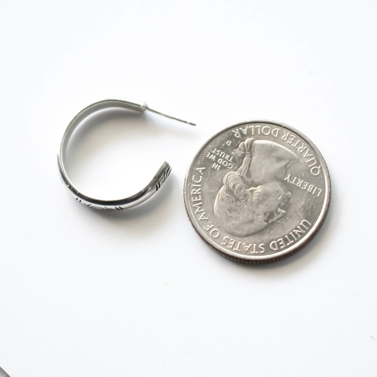 Peace And Love Sterling Silver Huggie Hoop Earrings-Womens-LittleGreenRoomJewelry-LittleGreenRoomJewelry