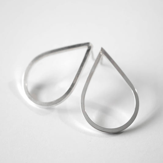 Sterling Teardrop Hoop Earrings-Womens-LittleGreenRoomJewelry-LittleGreenRoomJewelry
