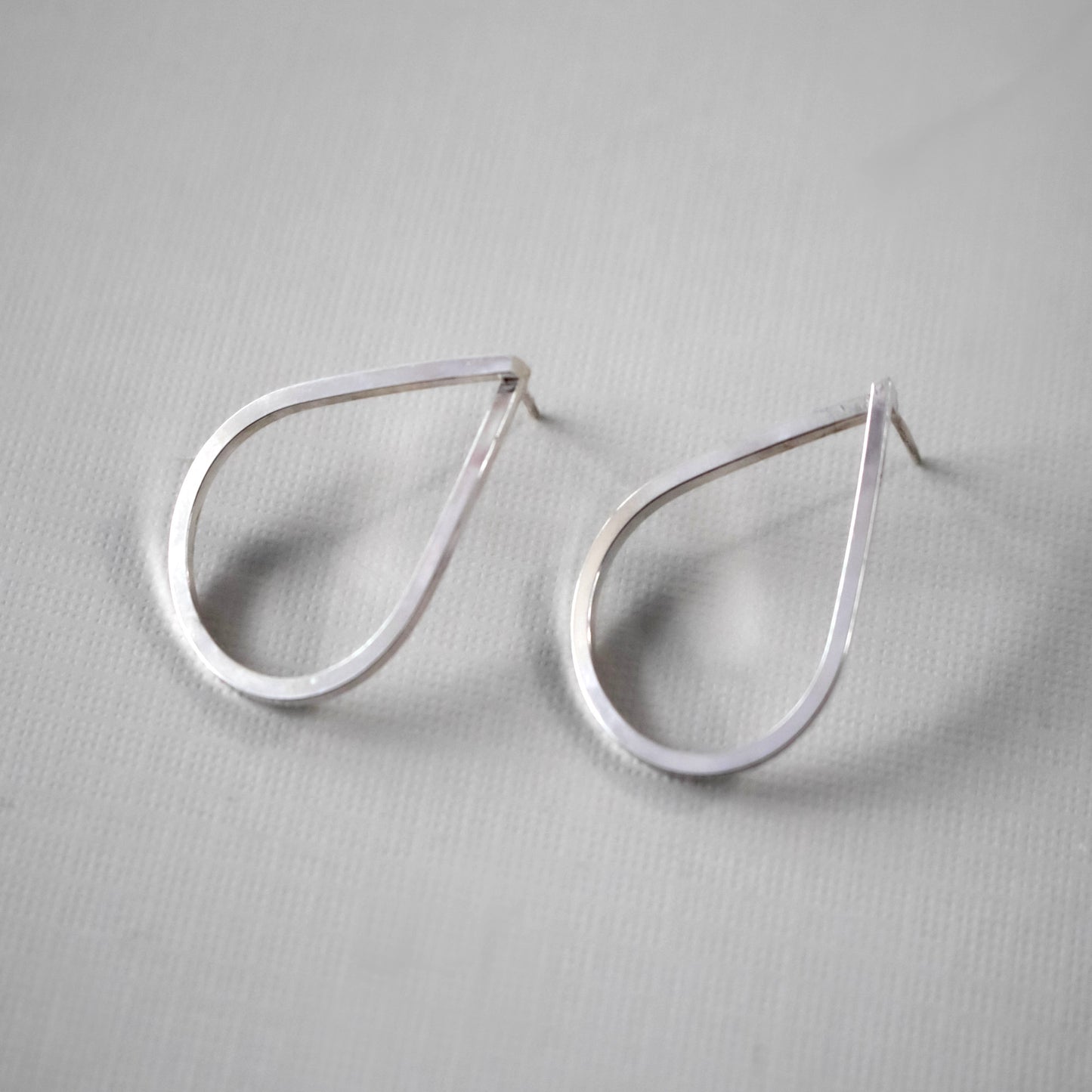 Sterling Teardrop Hoop Earrings-Womens-LittleGreenRoomJewelry-LittleGreenRoomJewelry