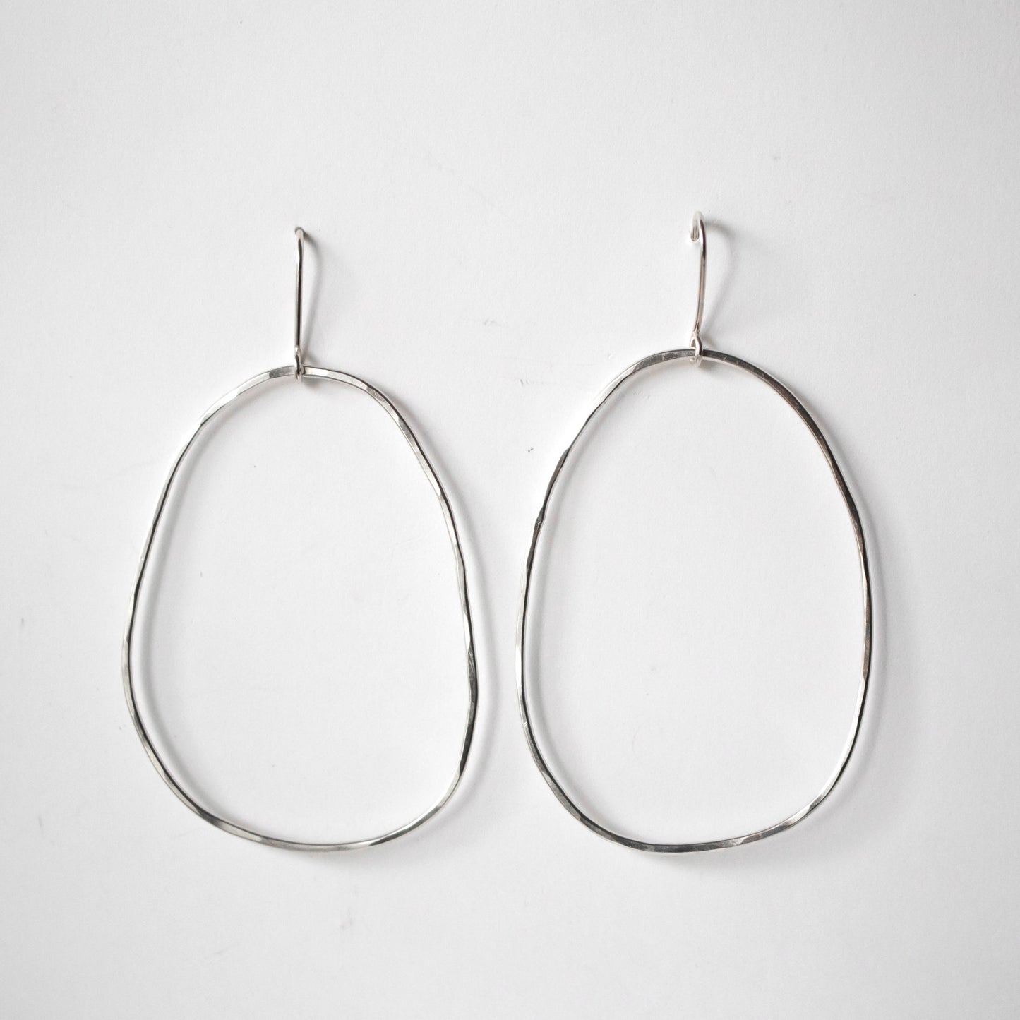 Sterling Modern Organic Hoop Earrings-Womens-LittleGreenRoomJewelry-LittleGreenRoomJewelry