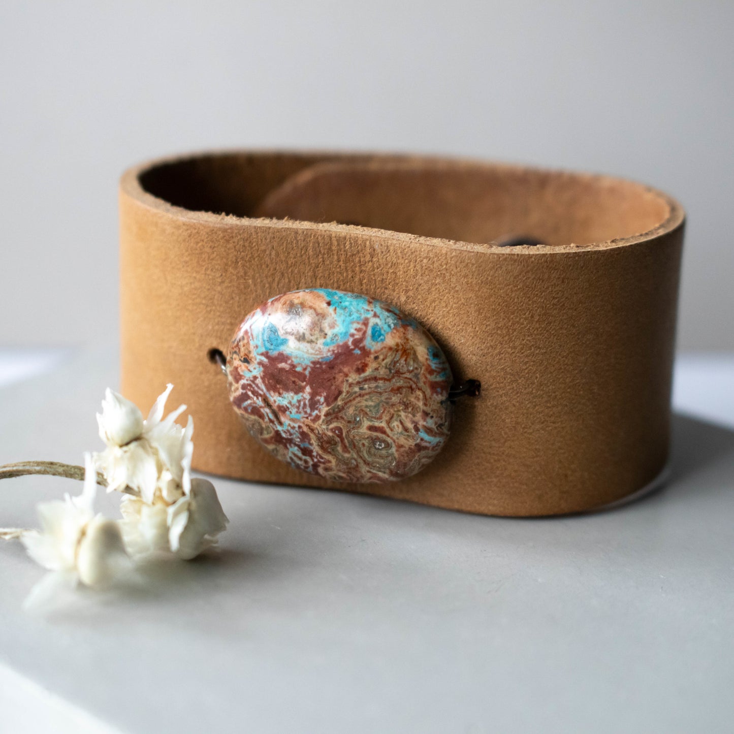 Coastal Canyon Leather Cuff Bracelet-Womens-LittleGreenRoomJewelry-LittleGreenRoomJewelry