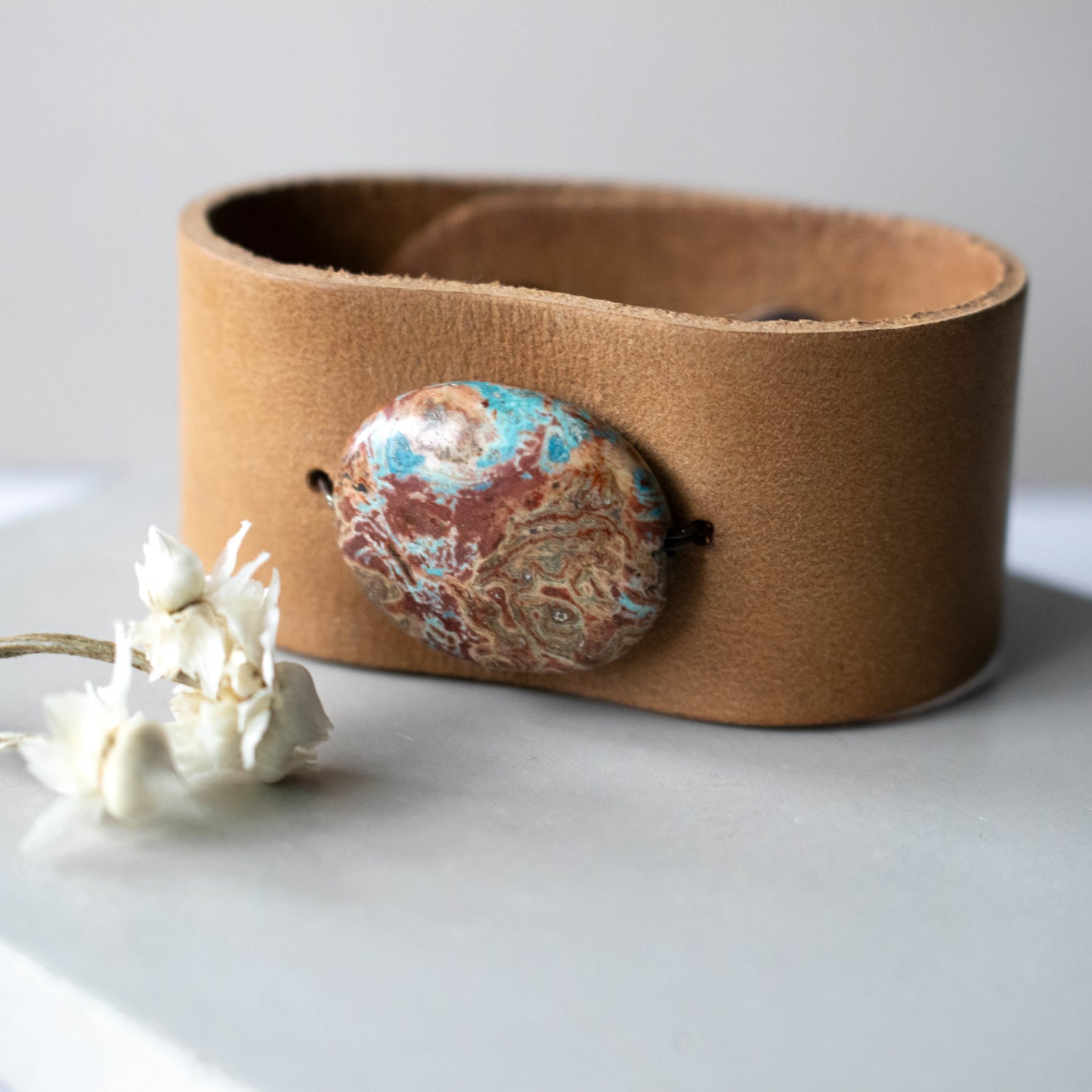 Coastal Canyon Leather Cuff Bracelet-Womens-LittleGreenRoomJewelry-LittleGreenRoomJewelry