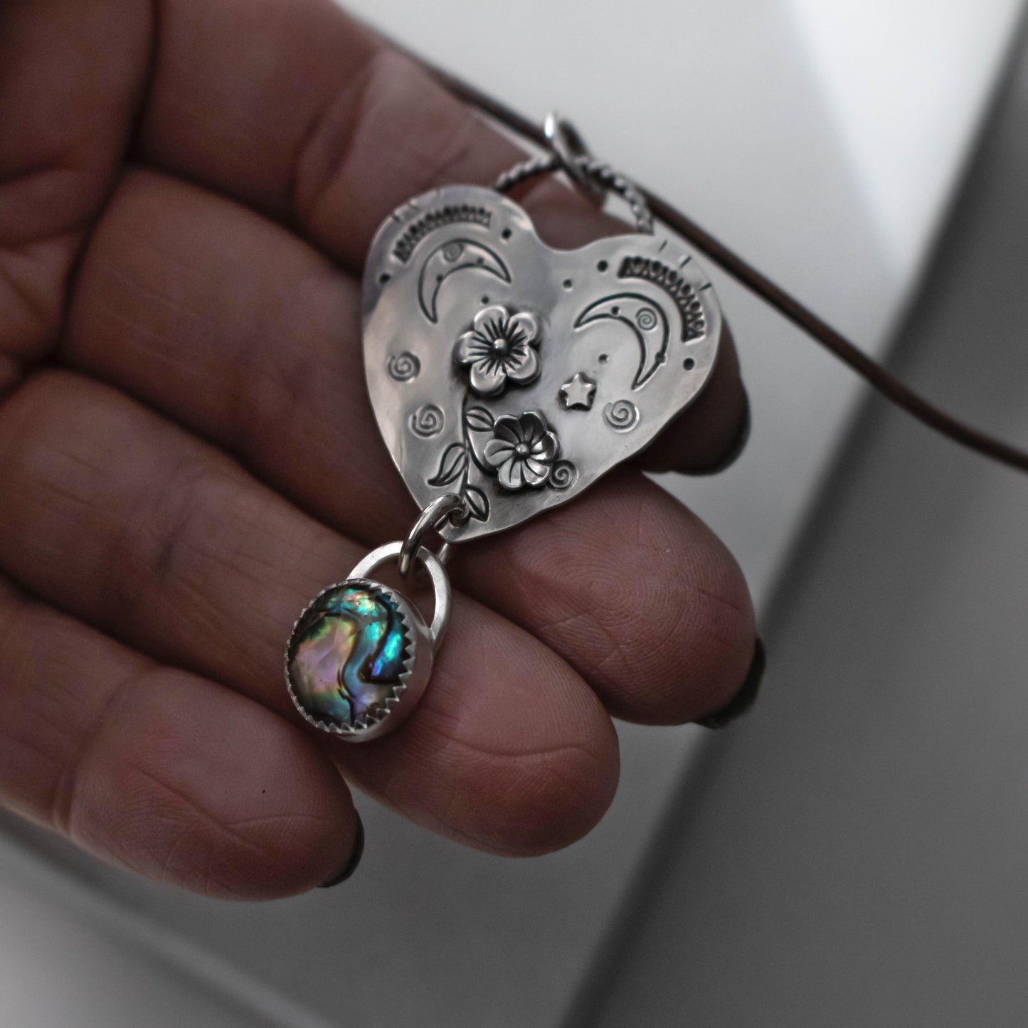 Cherry Blossom Heart Necklace-Womens-LittleGreenRoomJewelry-LittleGreenRoomJewelry