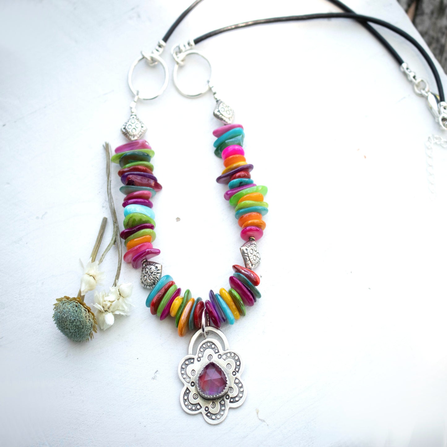 Summer Punch Aurora Opal Necklace-Womens-LittleGreenRoomJewelry-LittleGreenRoomJewelry