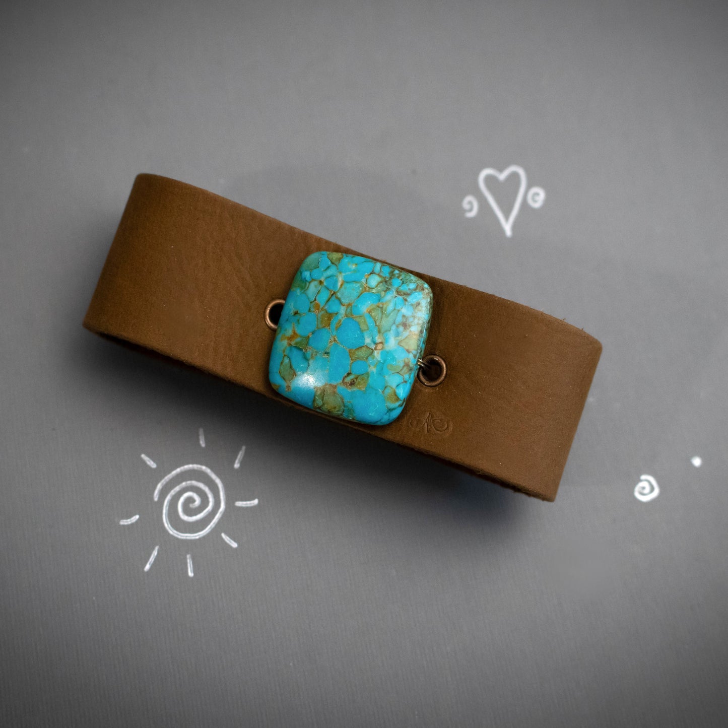 Trendy Brown Leather Cuff Bracelet-Womens-LittleGreenRoomJewelry-LittleGreenRoomJewelry