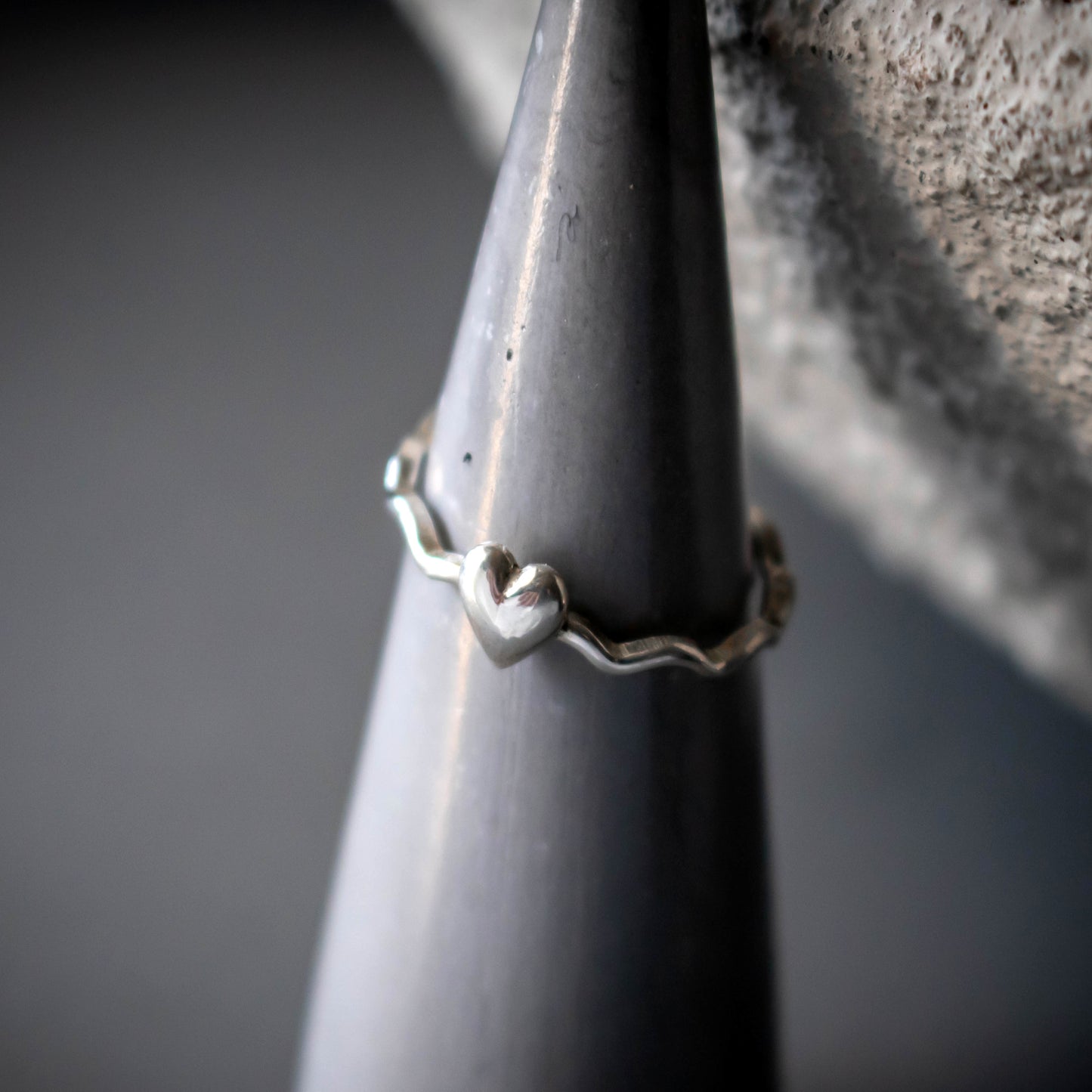 Remember Me Wavy Sterling Silver Heart Stacking Ring-Womens-LittleGreenRoomJewelry-LittleGreenRoomJewelry