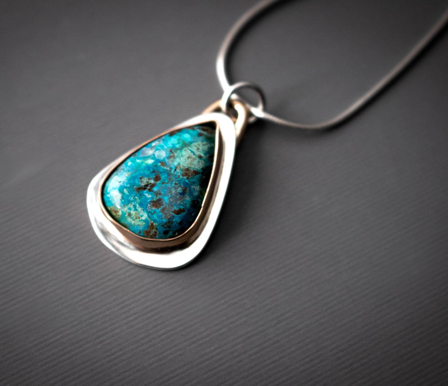 Blue Shattuckite Teardrop Necklace-womens-LittleGreenRoomJewelry-LittleGreenRoomJewelry