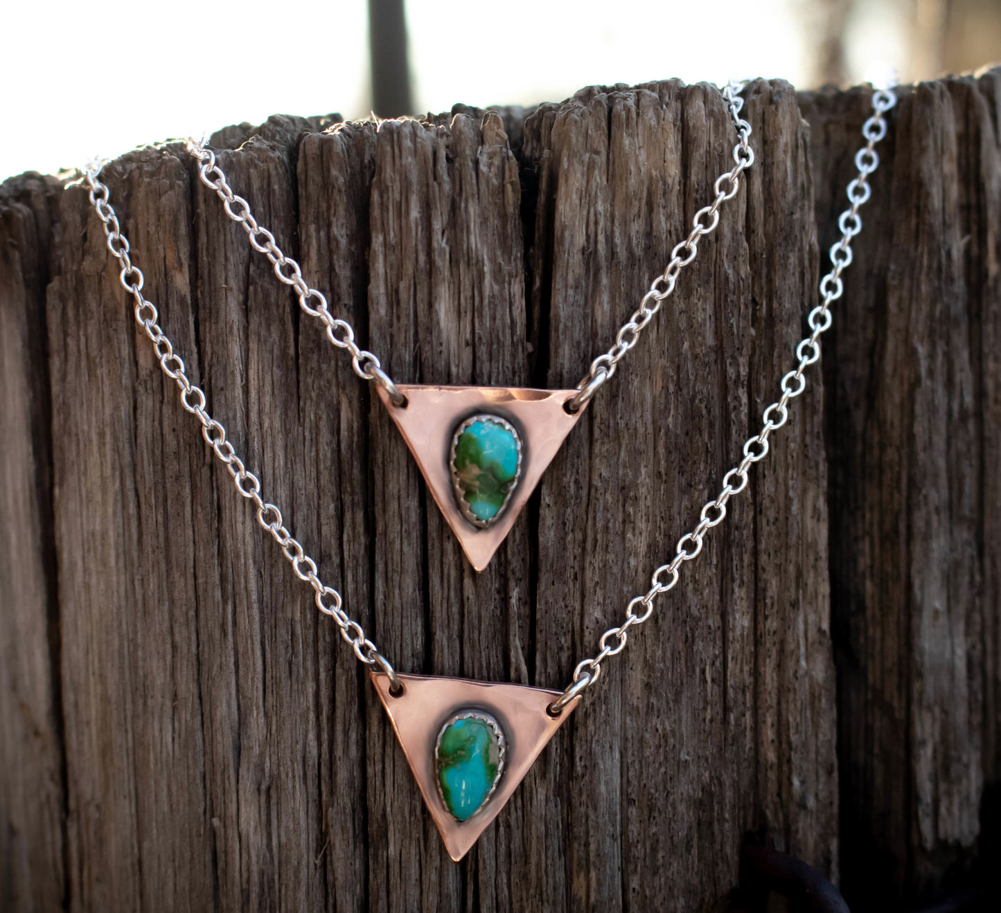 Sonoran Gold Turquoise Copper And Sterling Silver Journey Necklace-Womens-LittleGreenRoomJewelry-LittleGreenRoomJewelry