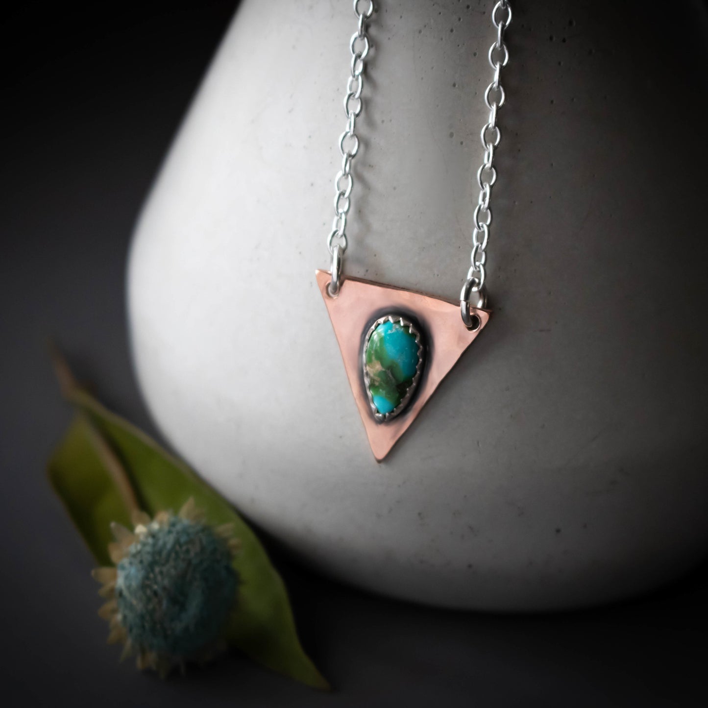 Sonoran Gold Turquoise Copper And Sterling Silver Journey Necklace-Womens-LittleGreenRoomJewelry-LittleGreenRoomJewelry