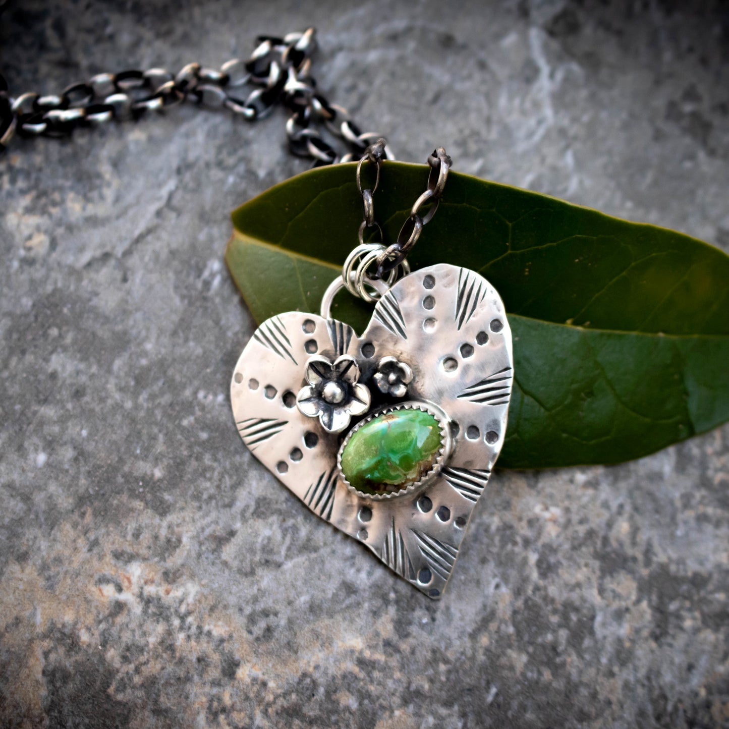 Always Loved Sterling Silver Sonoran Gold Turquoise Heart Necklace-Womens-LittleGreenRoomJewelry-LittleGreenRoomJewelry