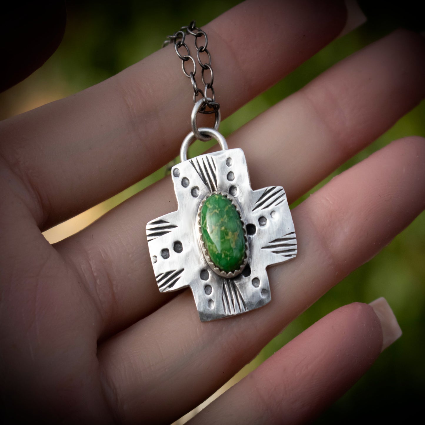 Sonoran Mountain Cross Necklace-Womens-LittleGreenRoomJewelry-LittleGreenRoomJewelry