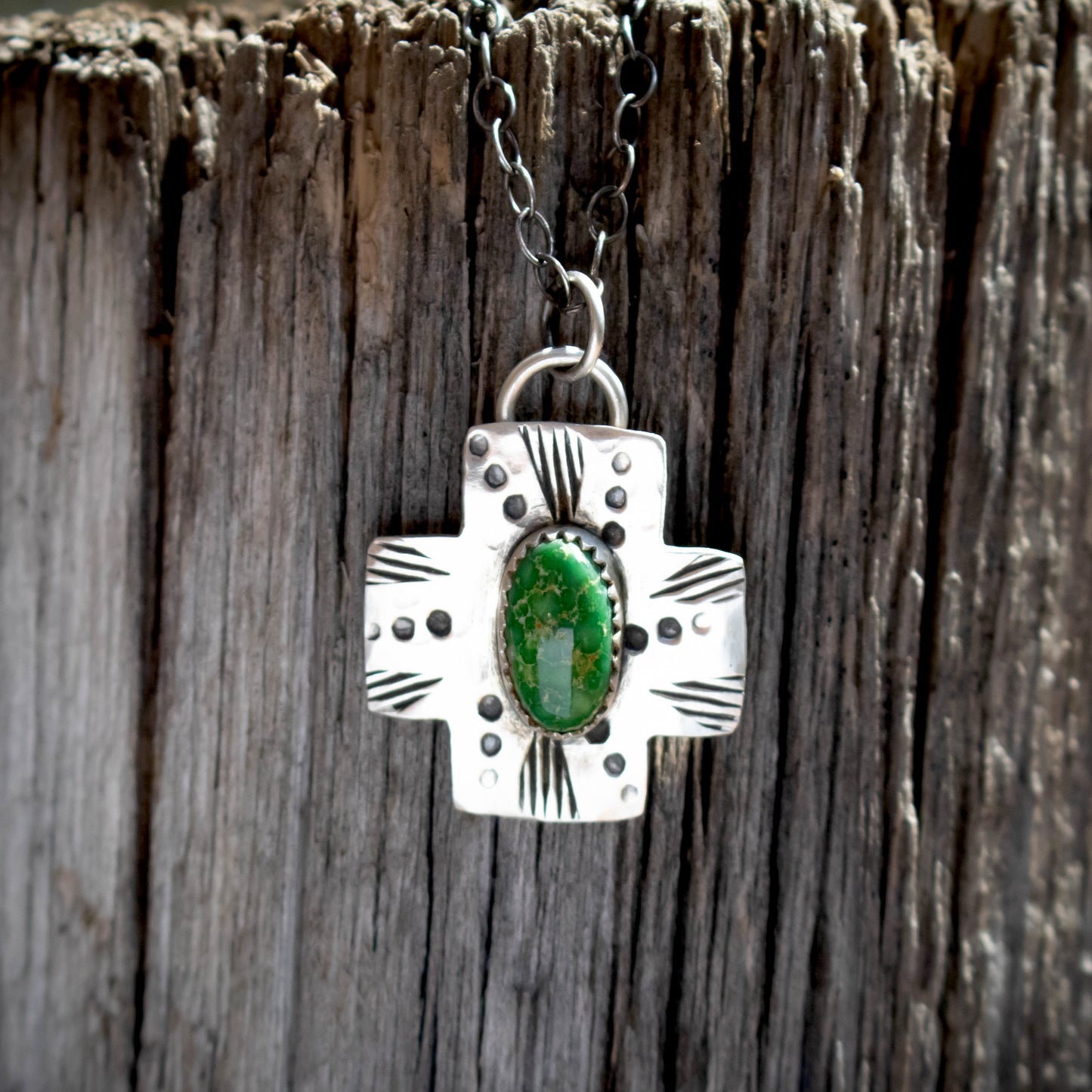 Sonoran Mountain Cross Necklace-Womens-LittleGreenRoomJewelry-LittleGreenRoomJewelry