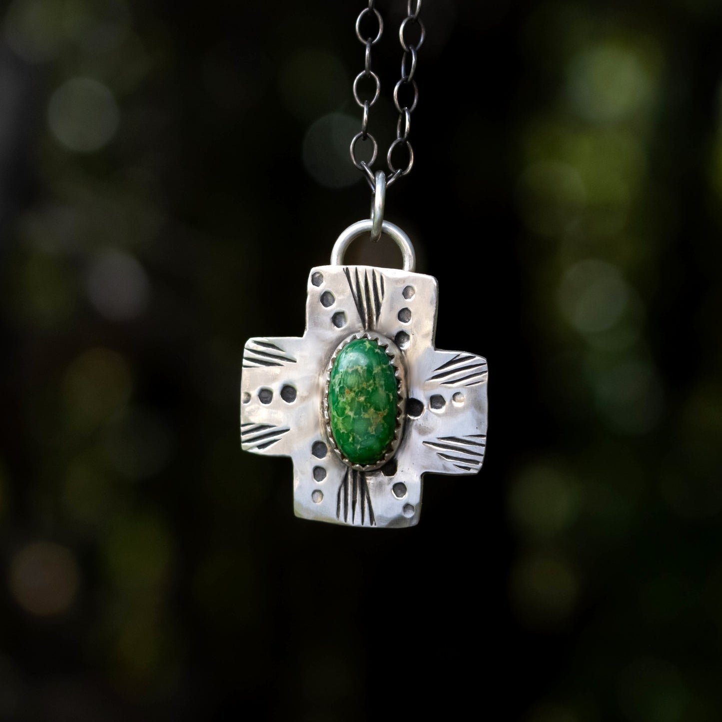 Sonoran Mountain Cross Necklace-Womens-LittleGreenRoomJewelry-LittleGreenRoomJewelry