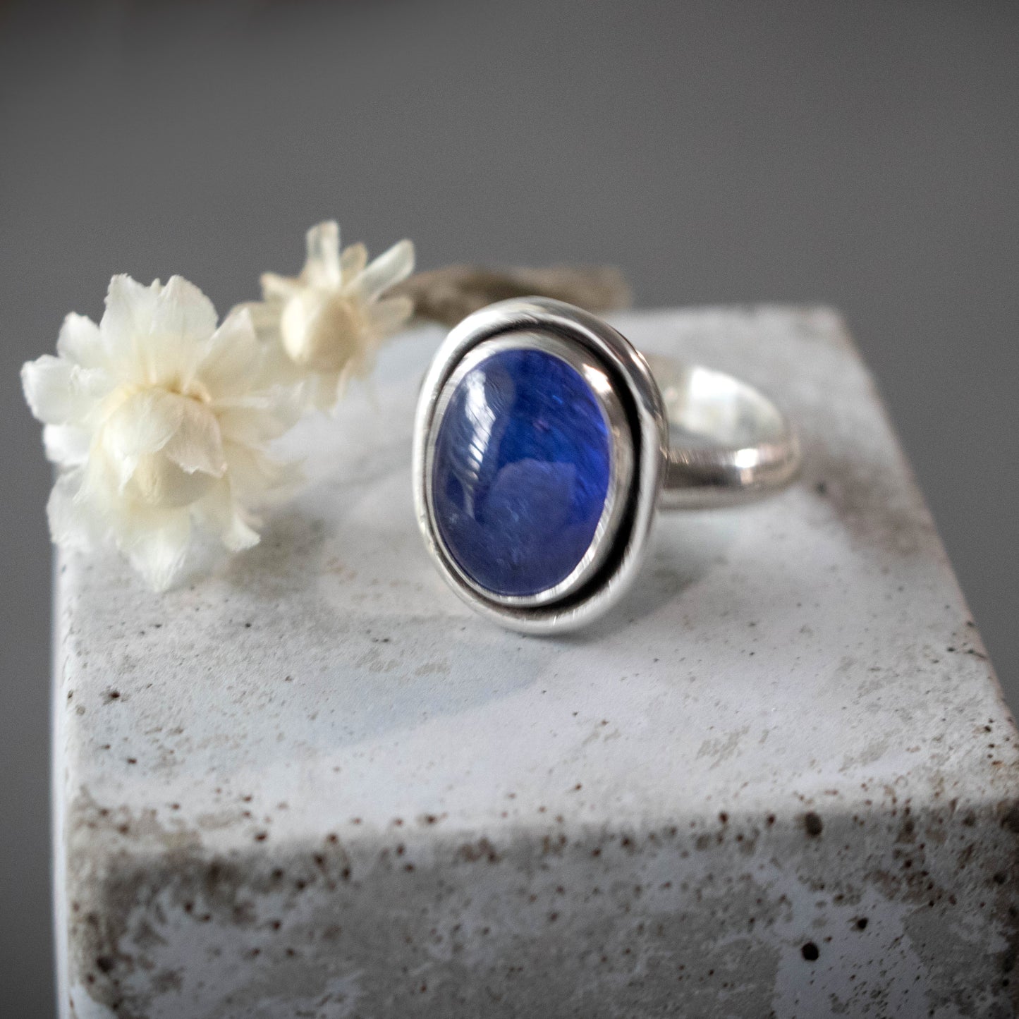Violet Skies Sterling Silver Tanzanite Ring Size 8-Womens-LittleGreenRoomJewelry-LittleGreenRoomJewelry