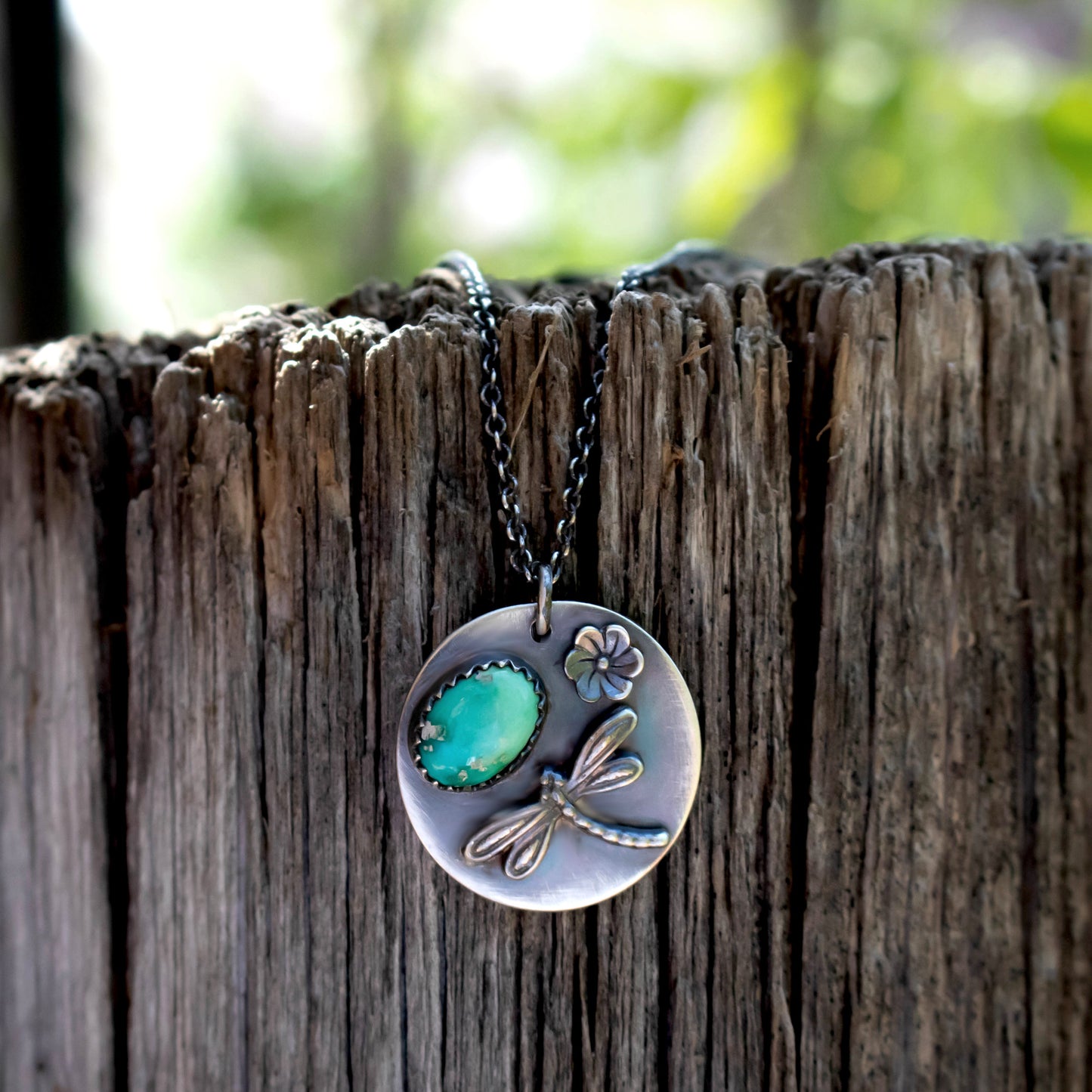 Dreamy Dragonfly Sonoran Gold Turquoise Necklace