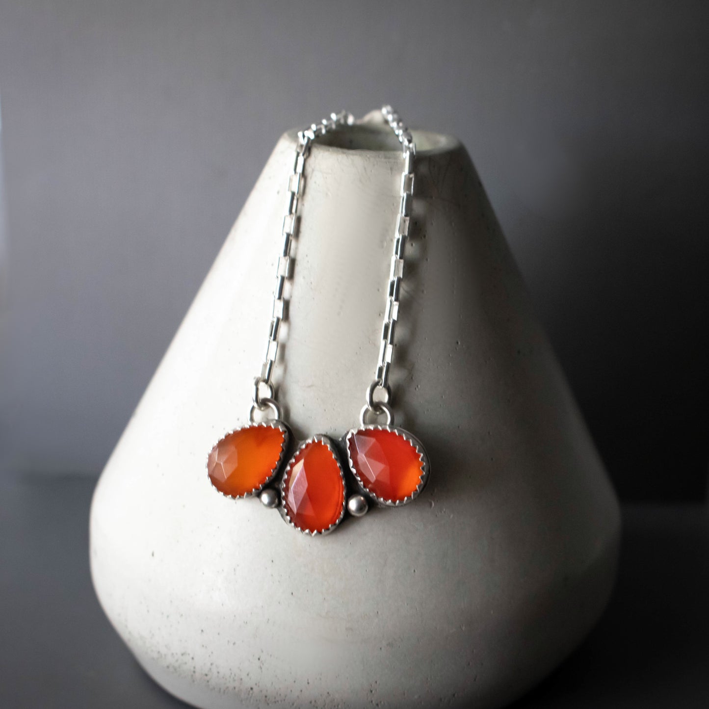 Carnelian Flower Petal Necklace-Womens-LittleGreenRoomJewelry-LittleGreenRoomJewelry