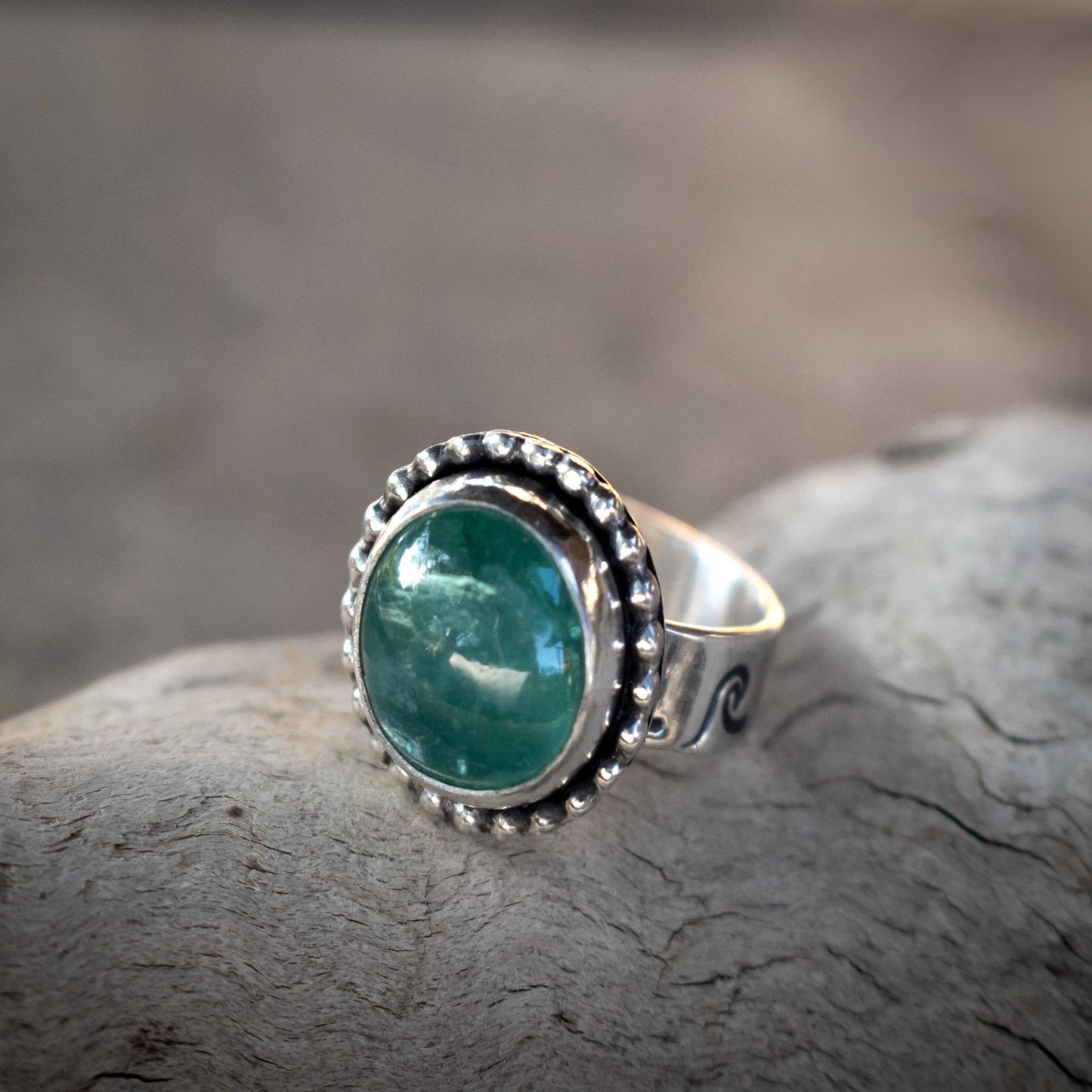 Ocean Waves Paraiba Kyanite Ring-Womens-LittleGreenRoomJewelry-LittleGreenRoomJewelry