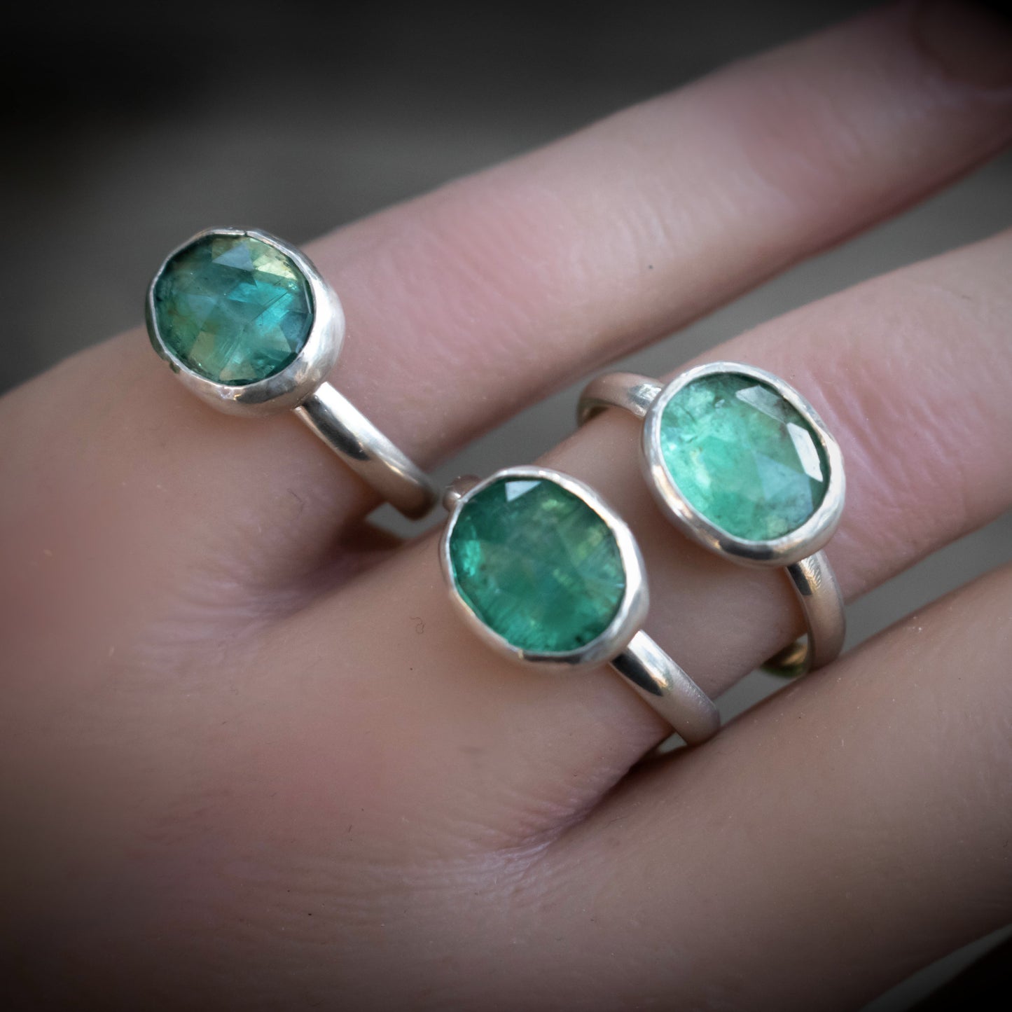 Sea Glass Green Kyanite Faceted Ring-Womens-LittleGreenRoomJewelry-LittleGreenRoomJewelry