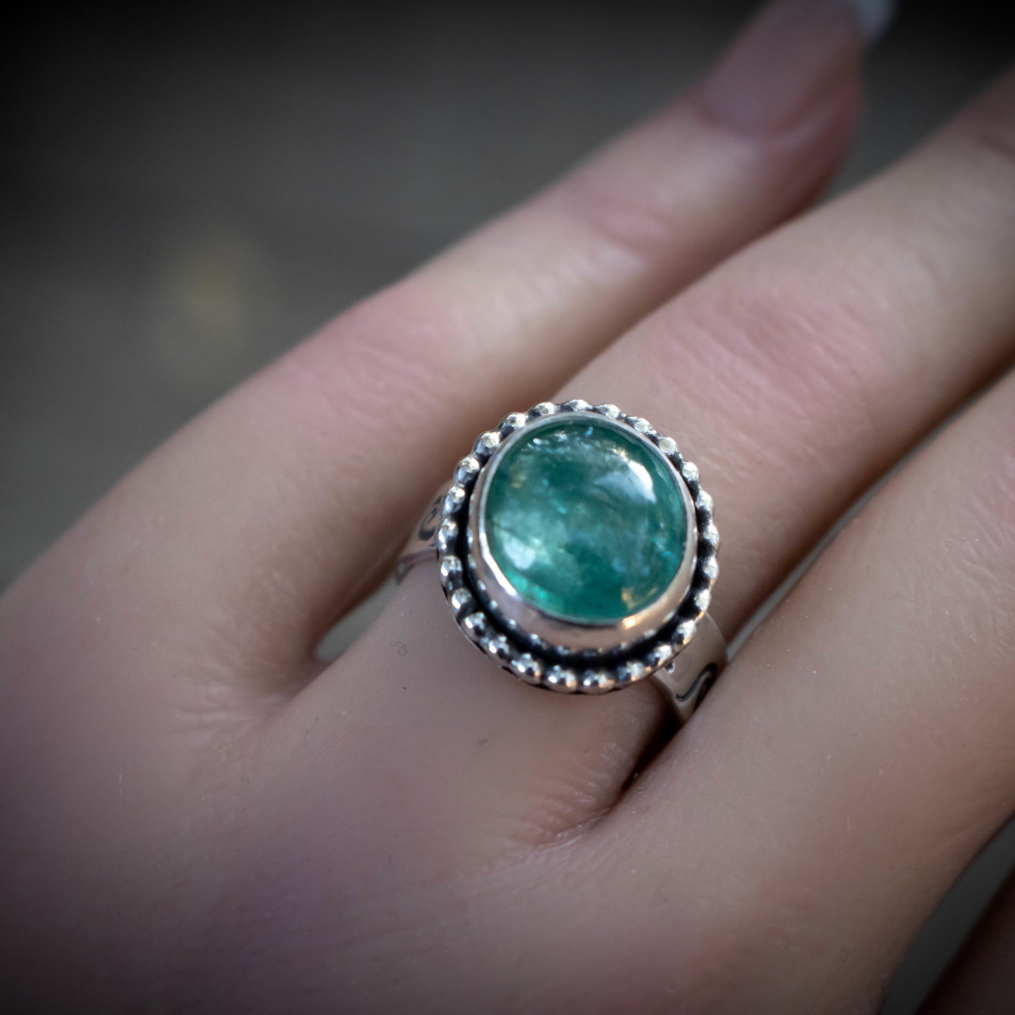 Ocean Waves Paraiba Kyanite Ring-Womens-LittleGreenRoomJewelry-LittleGreenRoomJewelry