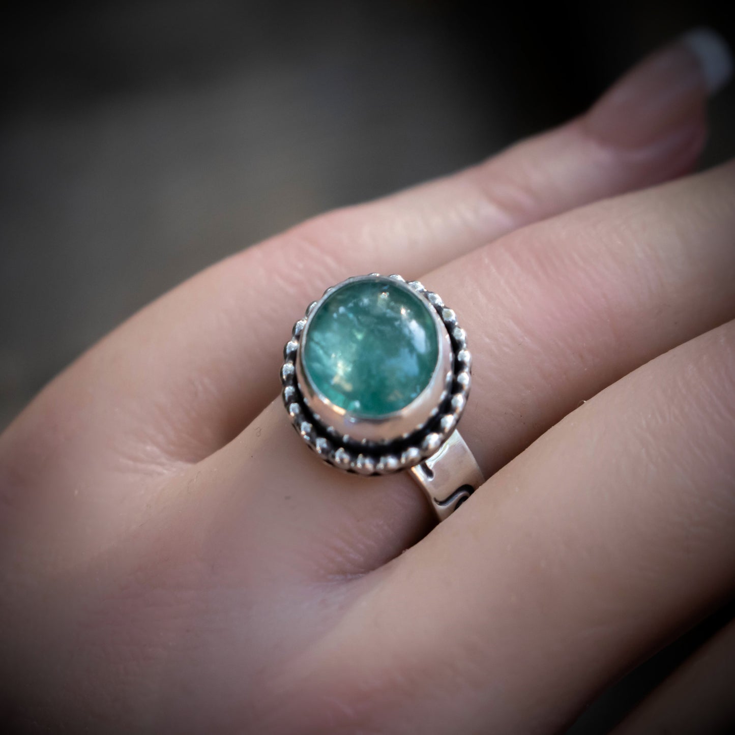 Ocean Waves Paraiba Kyanite Ring-Womens-LittleGreenRoomJewelry-LittleGreenRoomJewelry