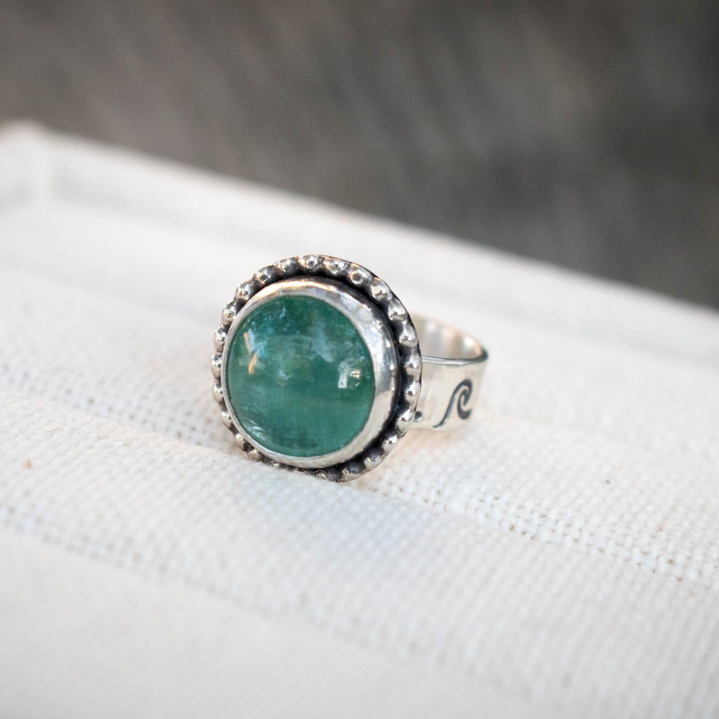 Ocean Waves Paraiba Kyanite Ring-Womens-LittleGreenRoomJewelry-LittleGreenRoomJewelry