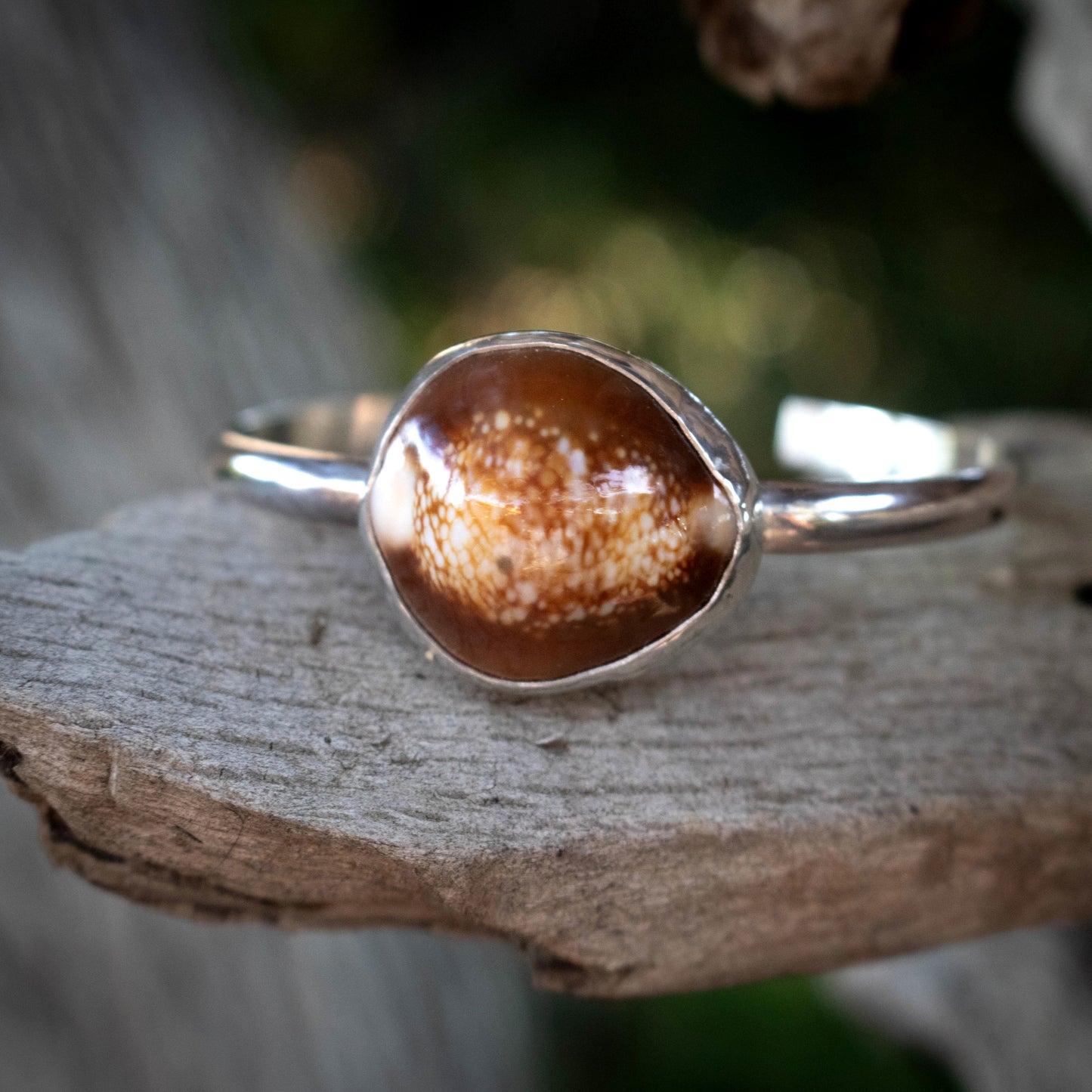 Sterling Silver Sea Shell Cuff Bracelet-Womens-LittleGreenRoomJewelry-LittleGreenRoomJewelry