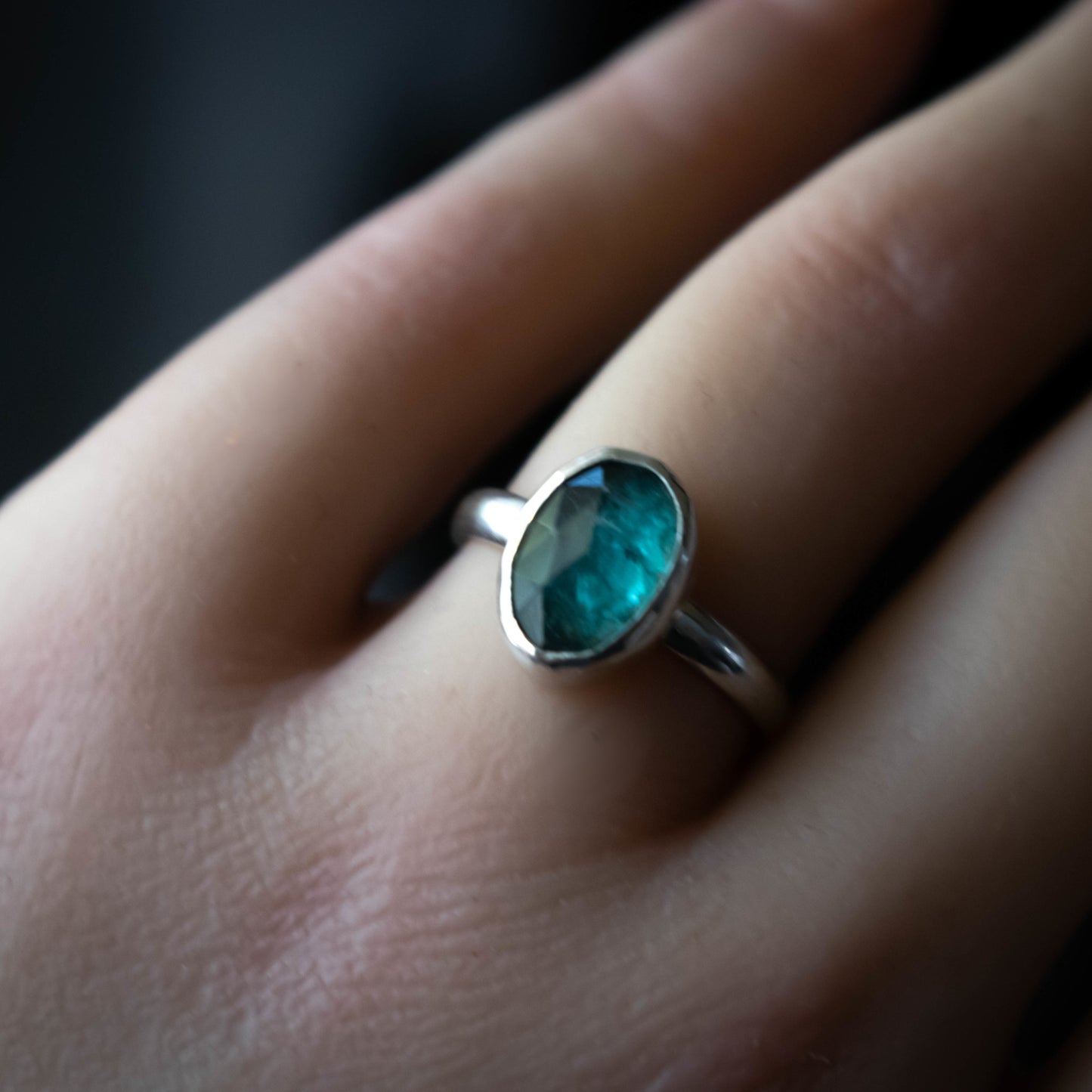 Sea Green Faceted Kyanite Ring Size 6.5-Womens-LittleGreenRoomJewelry-LittleGreenRoomJewelry