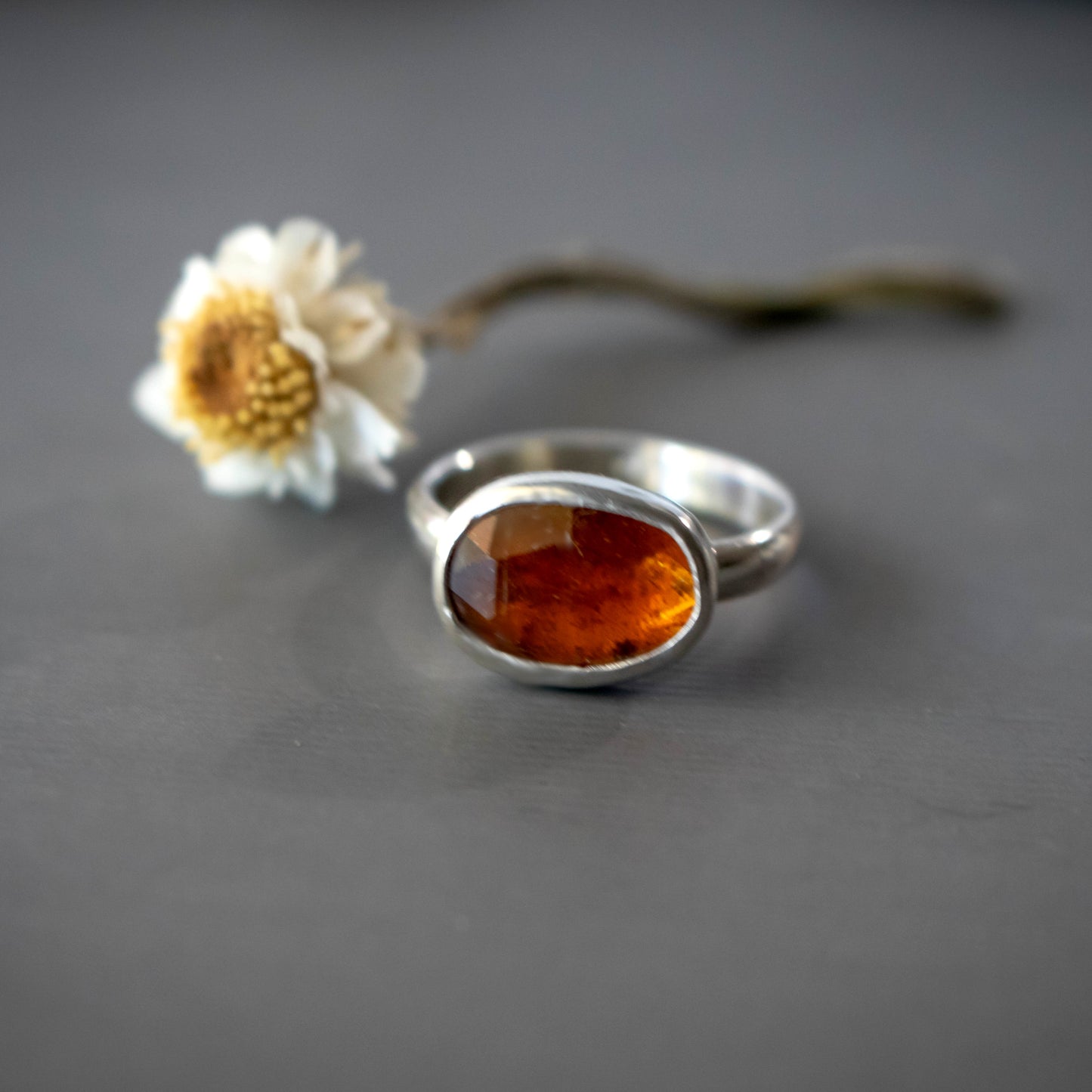Size 6 Orange Kyanite Sterling Silver Ring-Womens-LittleGreenRoomJewelry-LittleGreenRoomJewelry
