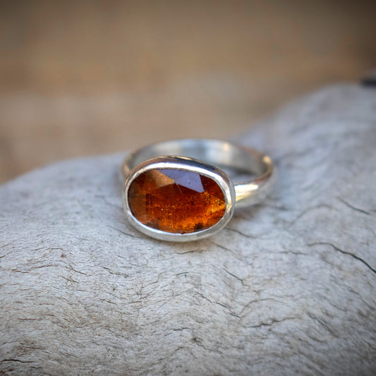 Size 6 Orange Kyanite Sterling Silver Ring-Womens-LittleGreenRoomJewelry-LittleGreenRoomJewelry