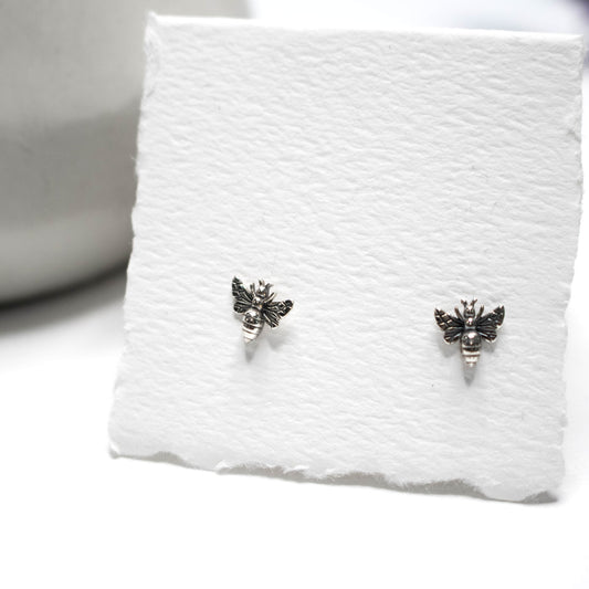 Sterling Silver Honey Bee Earrings-Womens-LittleGreenRoomJewelry-LittleGreenRoomJewelry