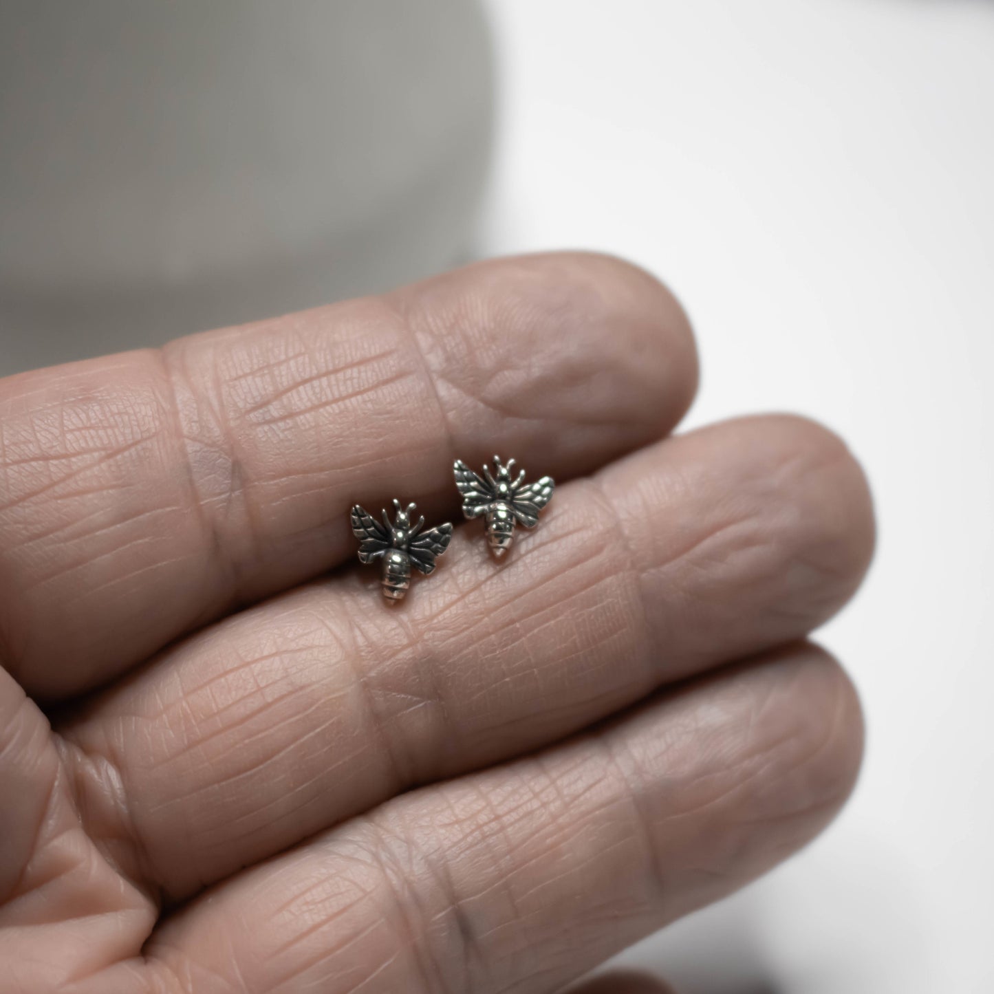 Sterling Silver Honey Bee Earrings-Womens-LittleGreenRoomJewelry-LittleGreenRoomJewelry