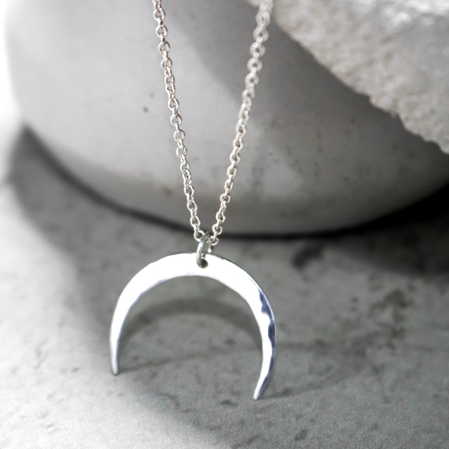 Hammered Crescent Moon Necklace-Womens-LittleGreenRoomJewelry-LittleGreenRoomJewelry