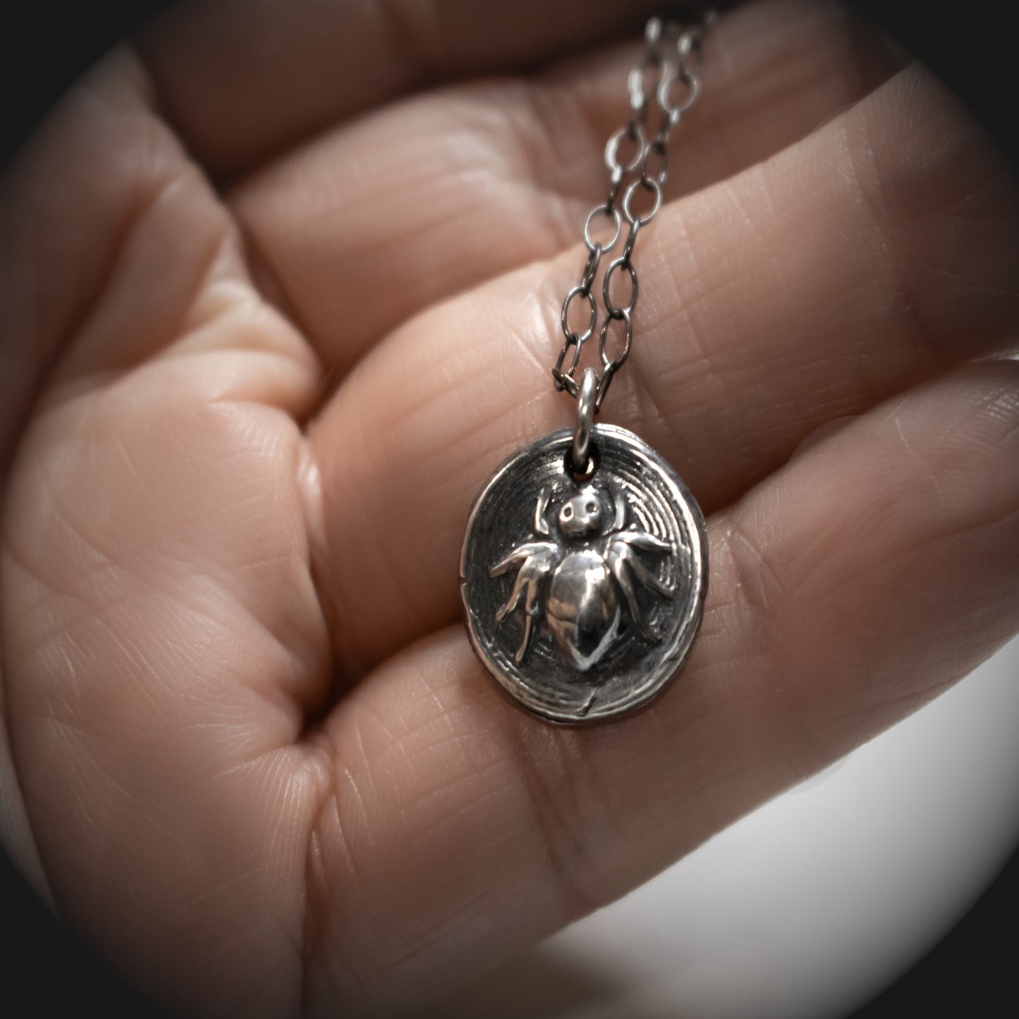 Tiny Halloween Spider Necklace-Womens-LittleGreenRoomJewelry-LittleGreenRoomJewelry