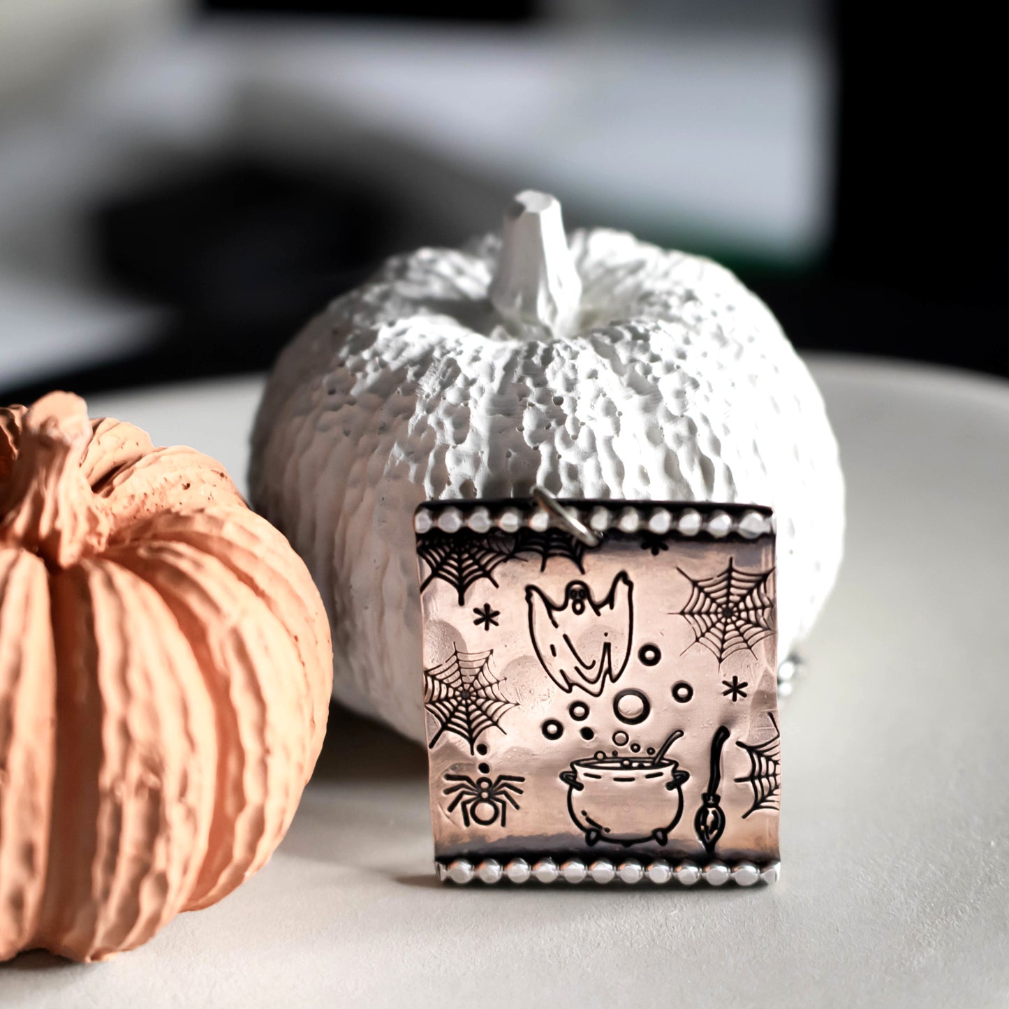 Ghost Halloween Necklace-Womens-LittleGreenRoomJewelry-LittleGreenRoomJewelry