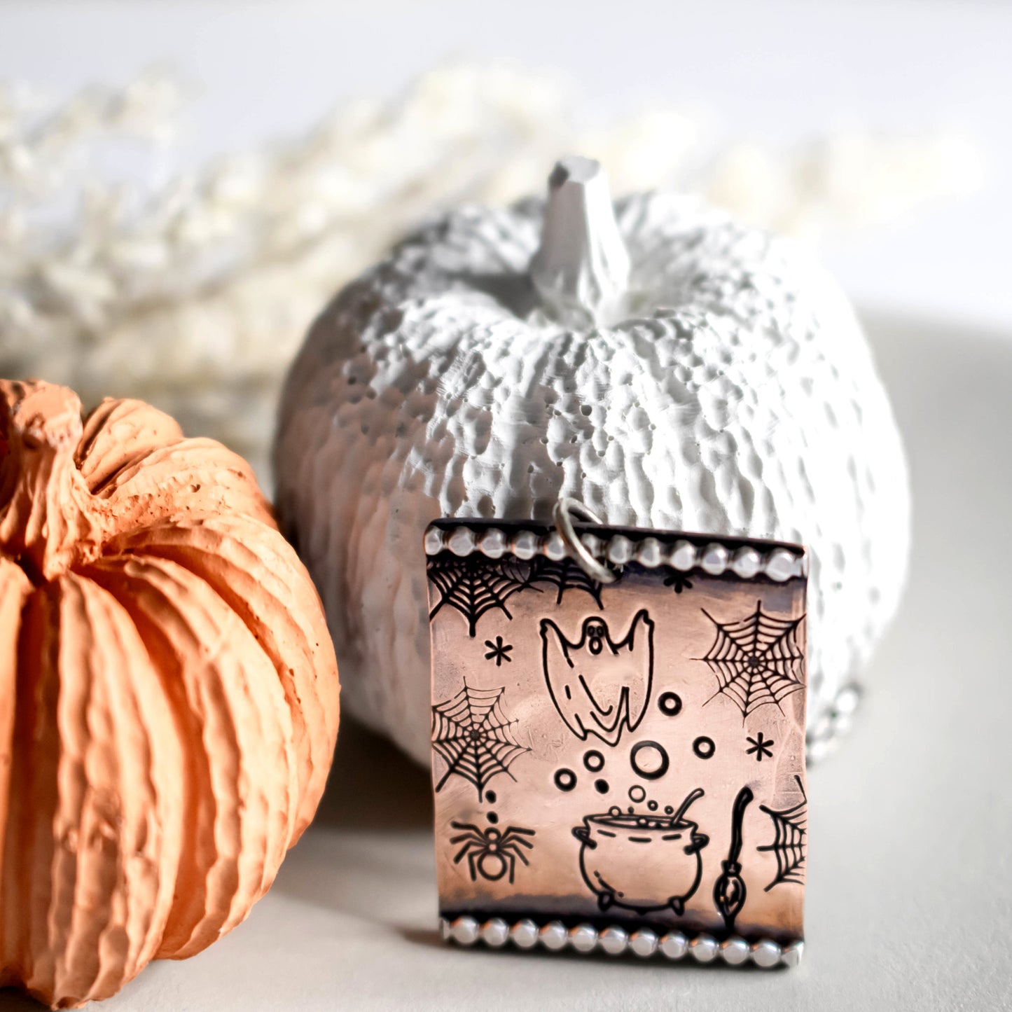 Ghost Halloween Necklace-Womens-LittleGreenRoomJewelry-LittleGreenRoomJewelry