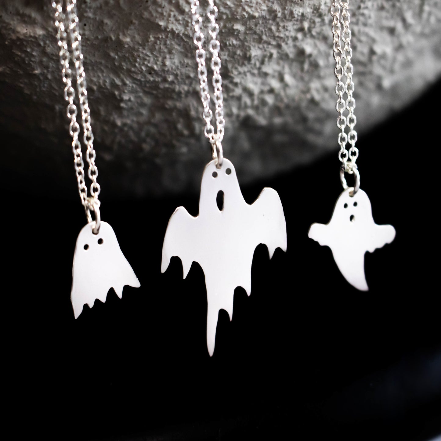 Little Spooky Ghost Halloween Necklace-Womens-LittleGreenRoomJewelry-LittleGreenRoomJewelry
