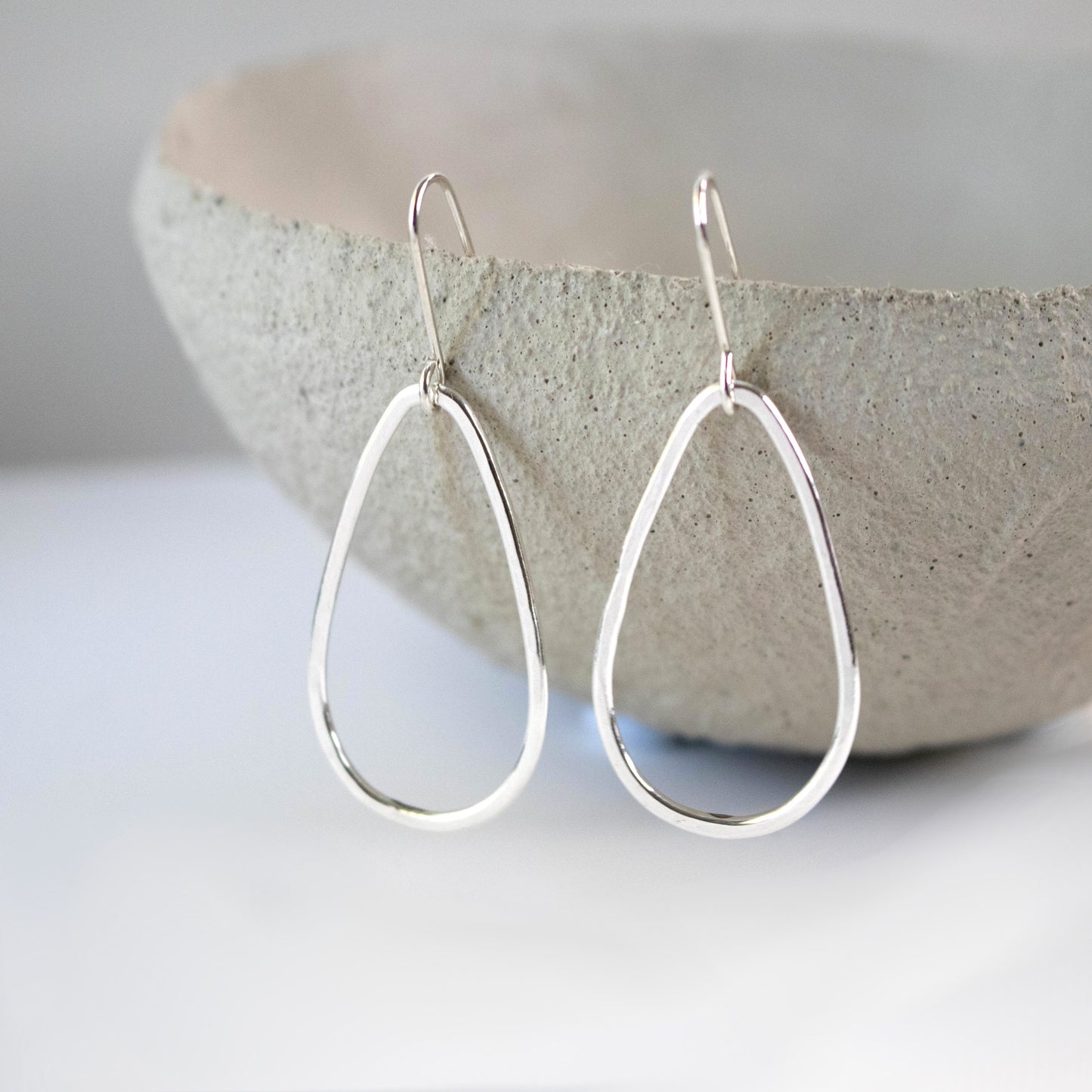 Minimalist Hammered Teardrop Earrings-Womens-LittleGreenRoomJewelry-LittleGreenRoomJewelry