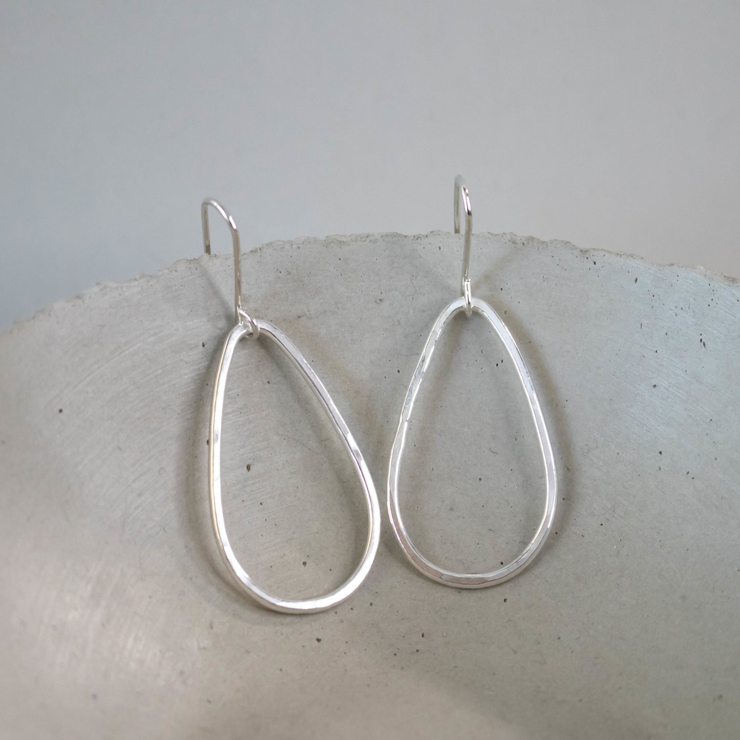 Minimalist Hammered Teardrop Earrings-Womens-LittleGreenRoomJewelry-LittleGreenRoomJewelry