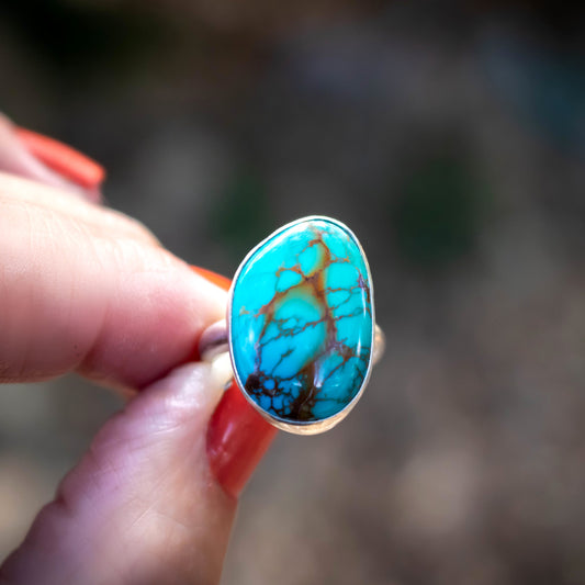 Turquoise Statement Ring-Womens-LittleGreenRoomJewelry-LittleGreenRoomJewelry