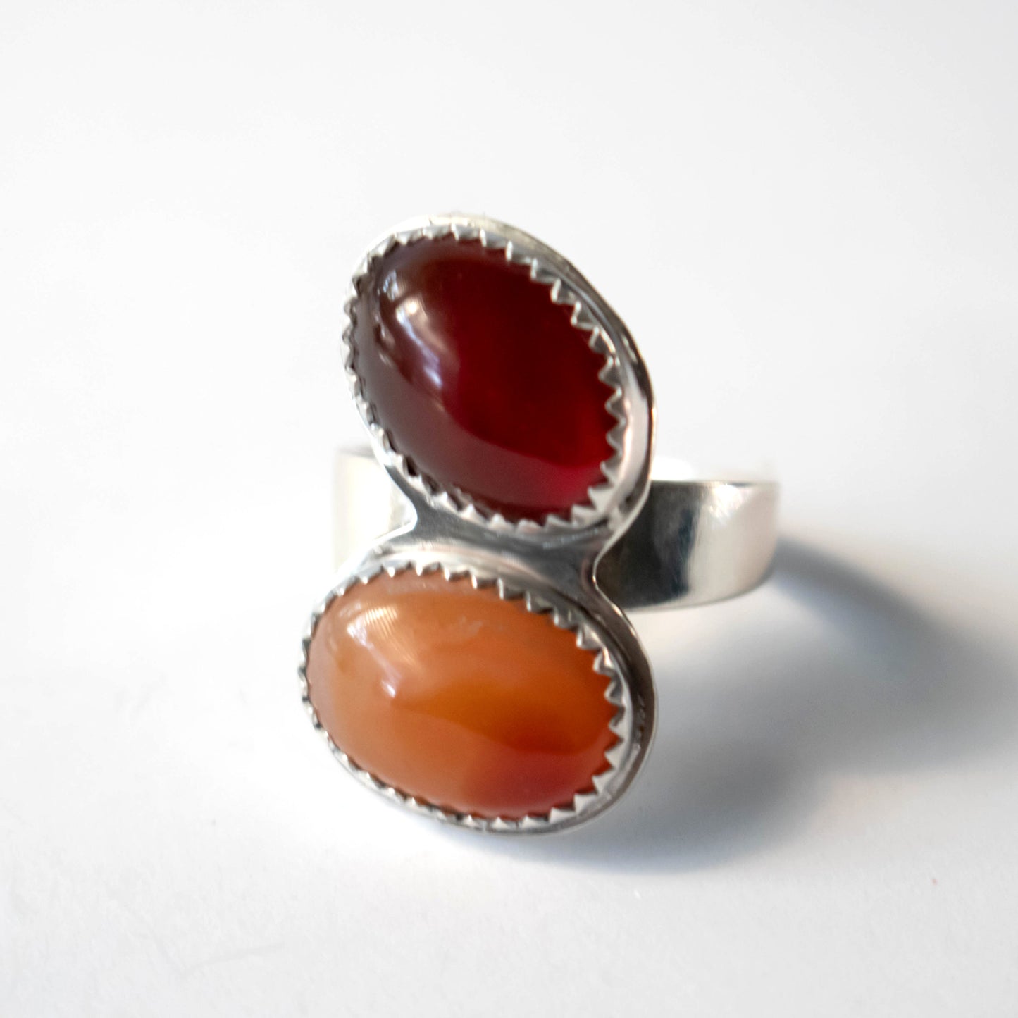 Double Carnelian Stack Statement Ring-Womens-LittleGreenRoomJewelry-LittleGreenRoomJewelry