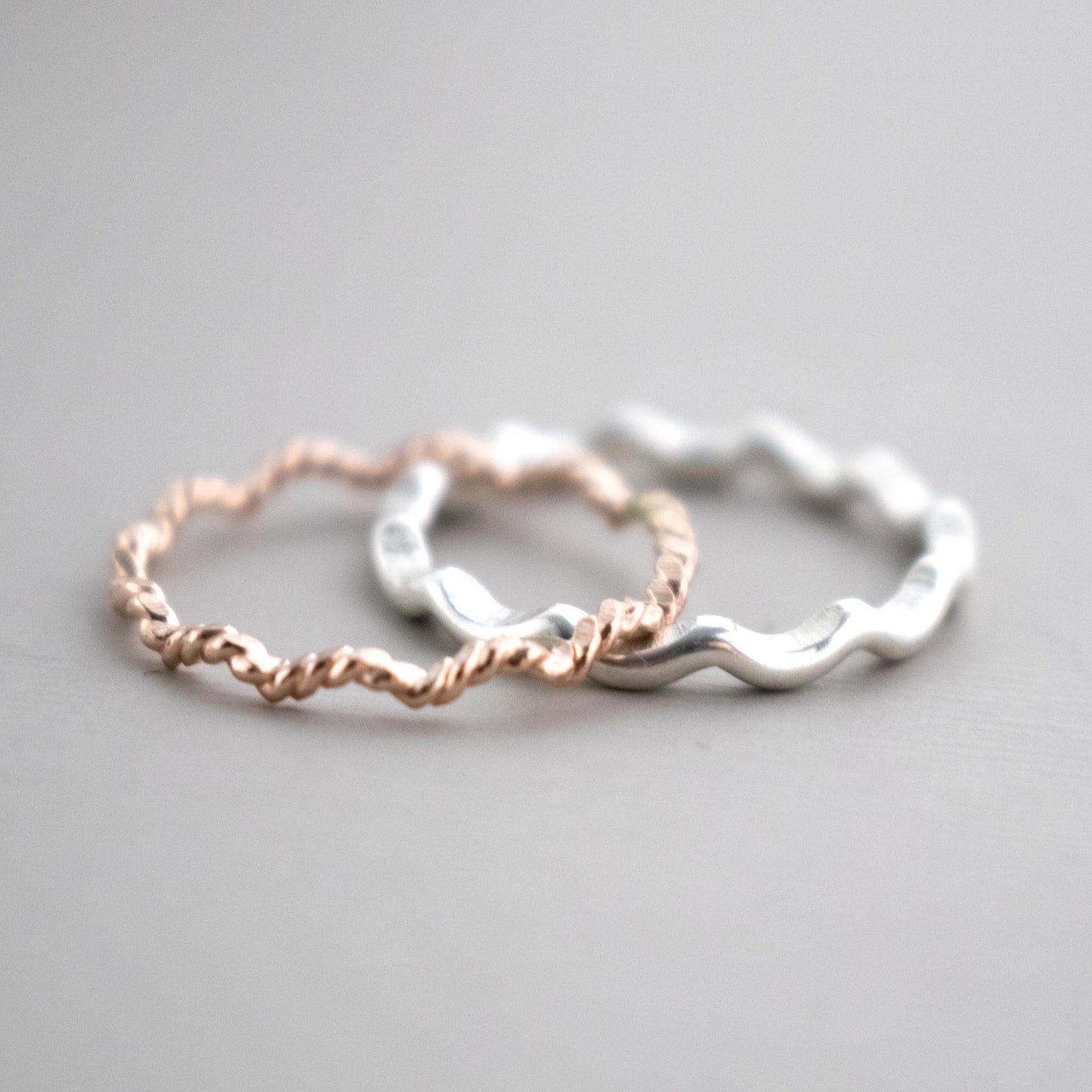 Ripple Wave Stacking Rings For Women-Womens-LittleGreenRoomJewelry-LittleGreenRoomJewelry