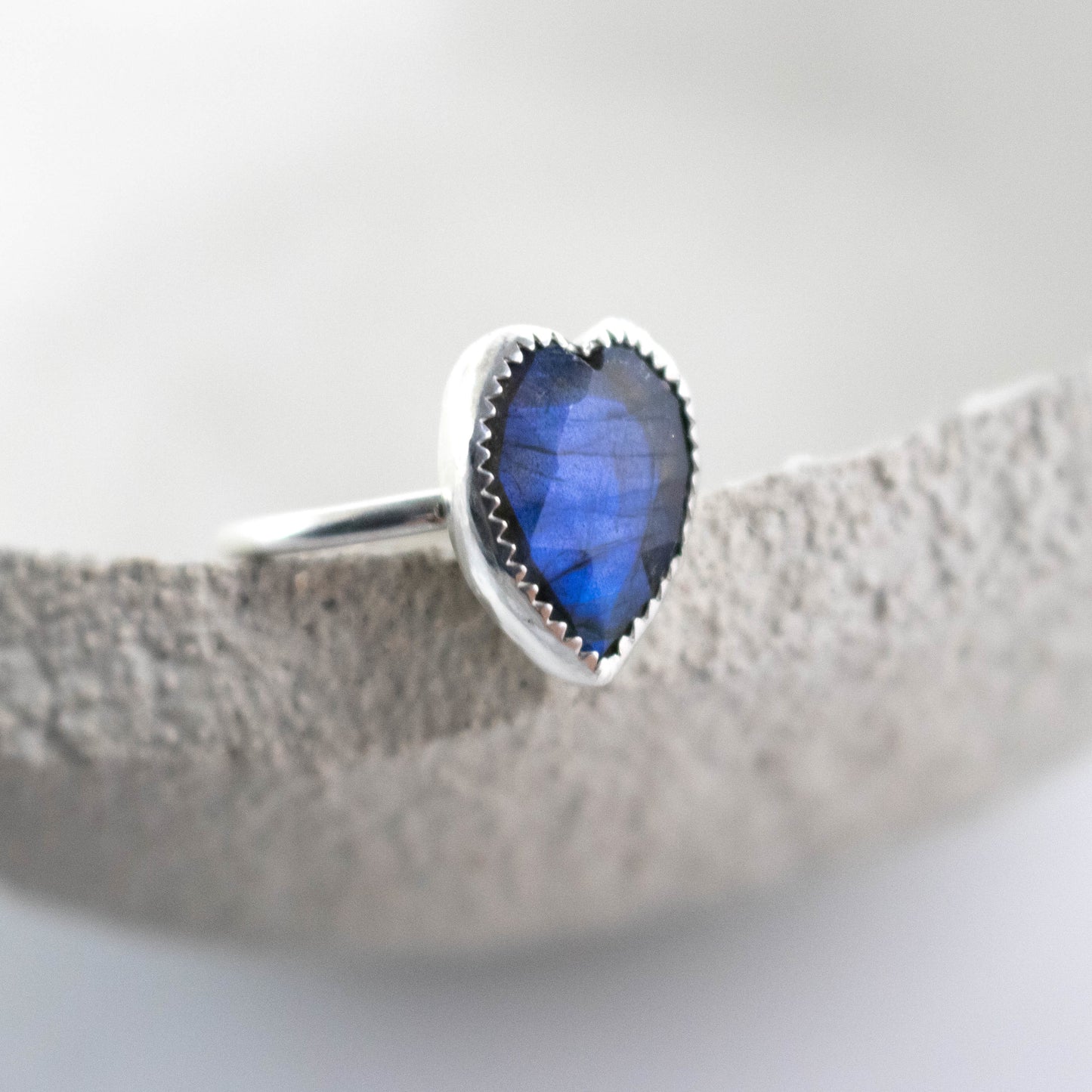 Size 9 Blue Heart Labradorite Stacking Ring-Womens-LittleGreenRoomJewelry-LittleGreenRoomJewelry