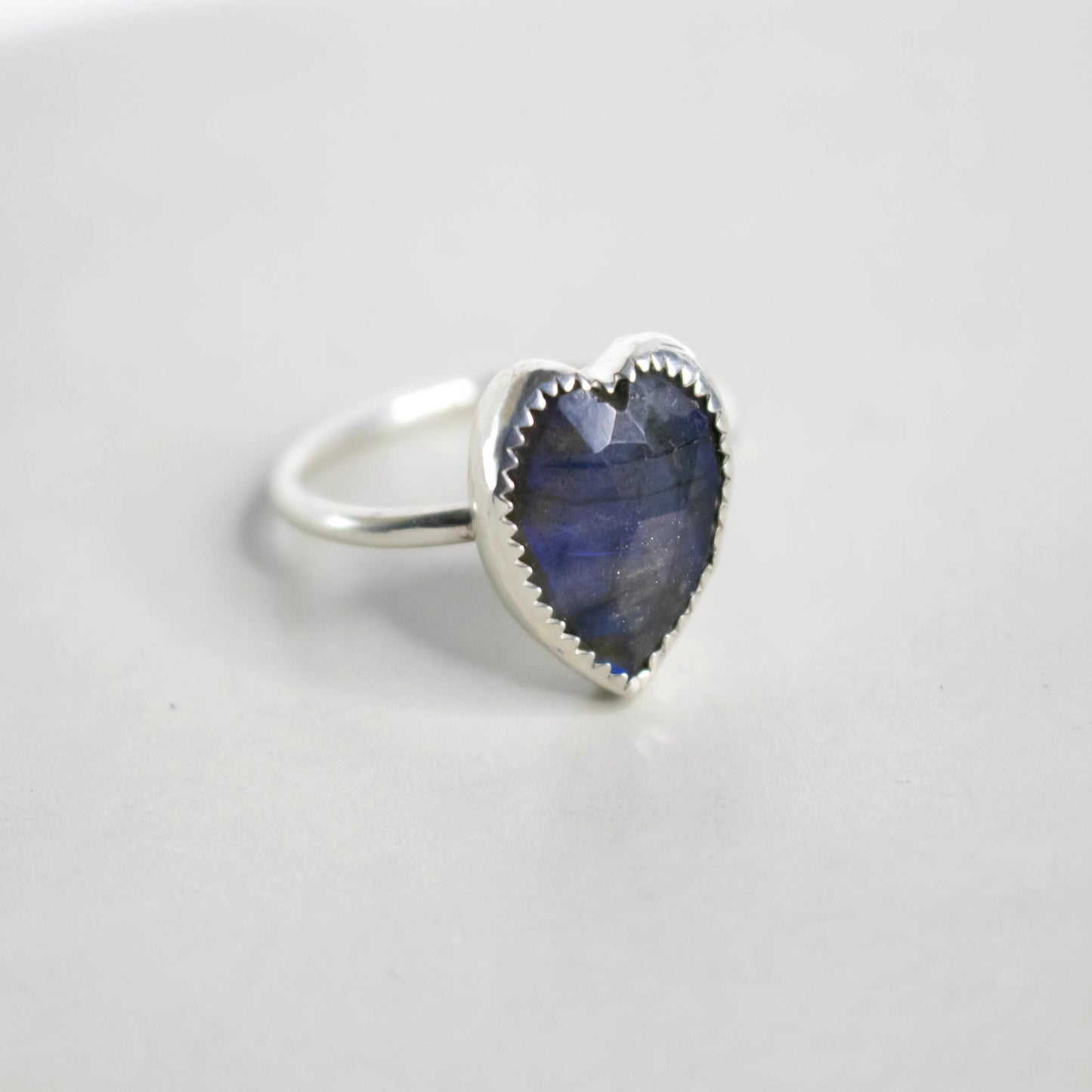 Size 9 Blue Heart Labradorite Stacking Ring-Womens-LittleGreenRoomJewelry-LittleGreenRoomJewelry