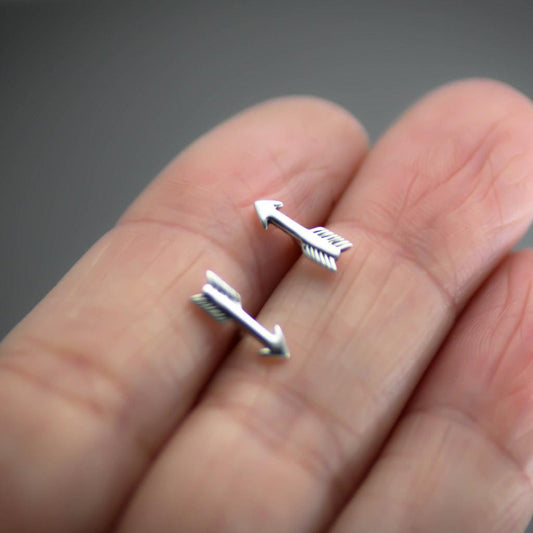 Boho Arrow Earrings- Stud Earrings- Sterling Silver Stud Earrings-Womens-LittleGreenRoomJewelry-LittleGreenRoomJewelry