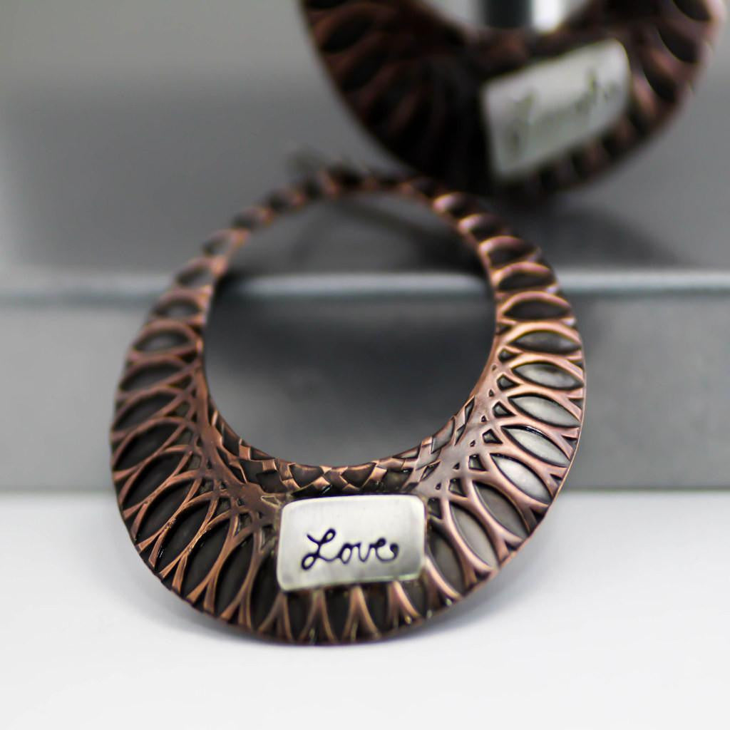 Womens Rustic Copper Hoop Earrings- Artisan Hoop Earrings-Womens Rustic-LittleGreenRoomJewelry-LittleGreenRoomJewelry
