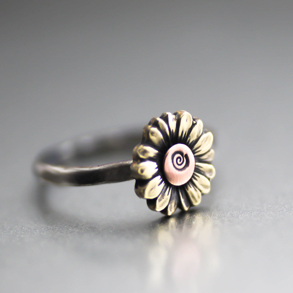 Little Yellow Sunflower Ring-Womens-LitttleGreenRoomJewelry-LittleGreenRoomJewelry