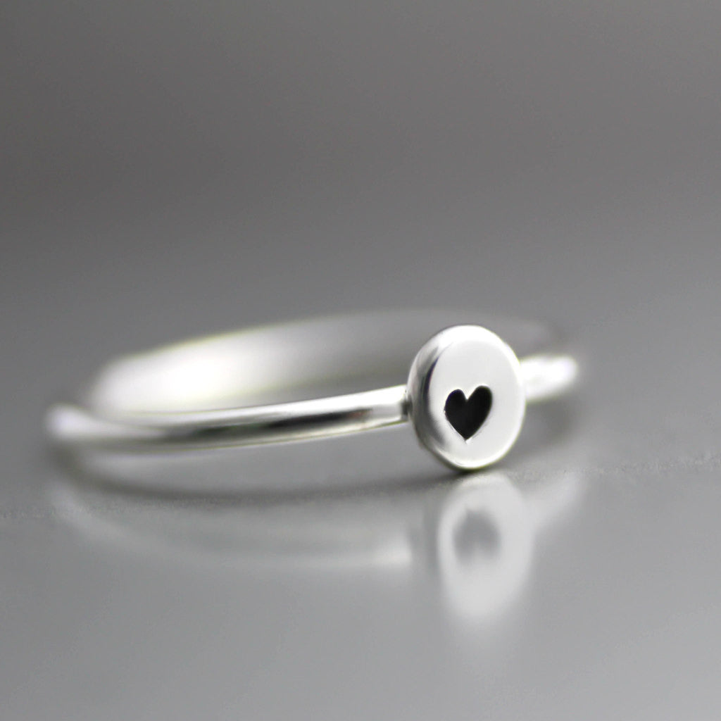 Little Heart Stacking Ring- Sterling Heart Ring-Womens-LittleGreenRoomJewelry-LittleGreenRoomJewelry