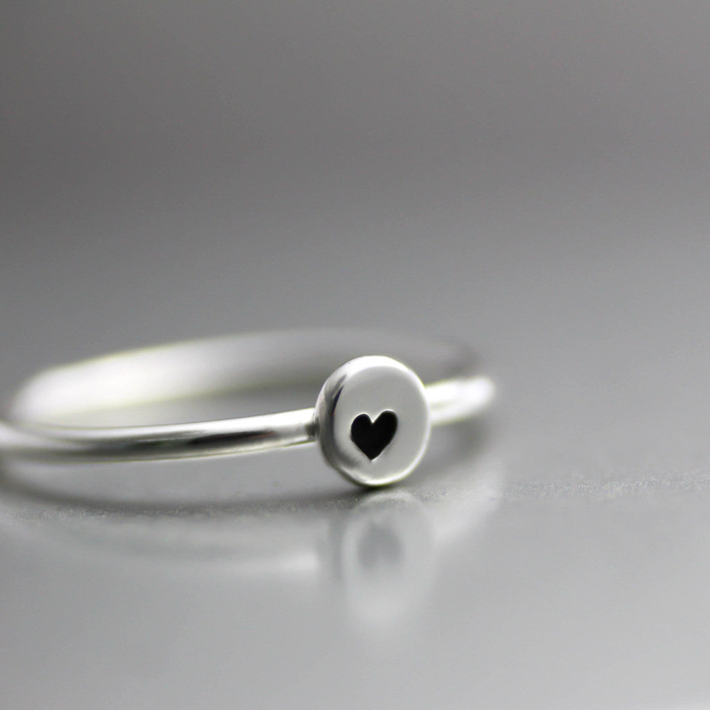 Little Heart Stacking Ring- Sterling Heart Ring-Womens-LittleGreenRoomJewelry-LittleGreenRoomJewelry